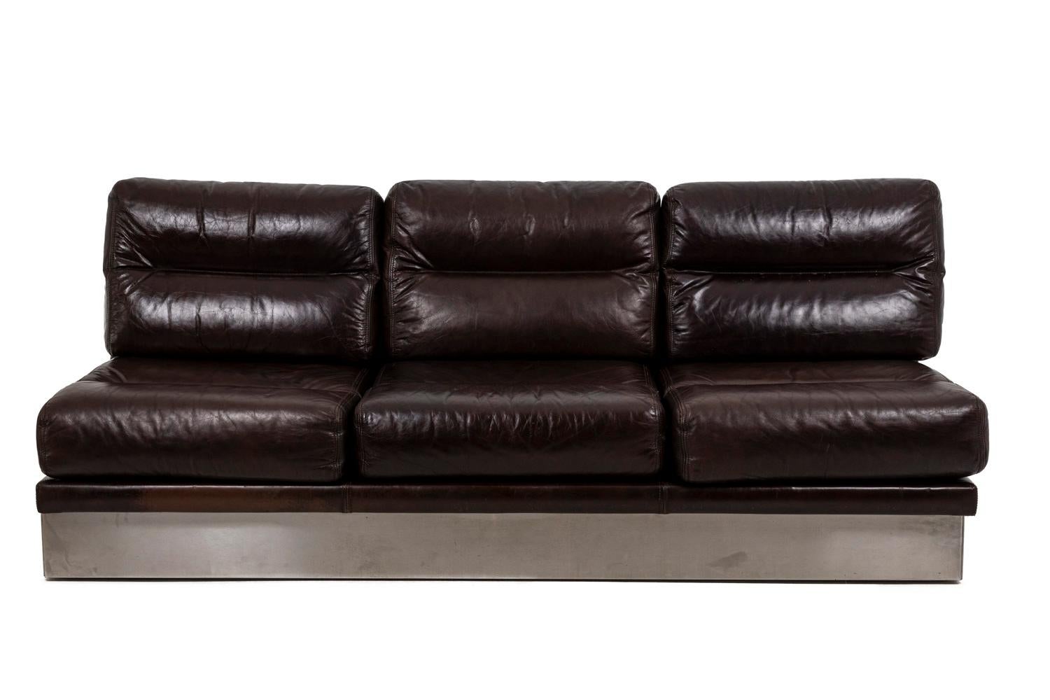 Modern Jacques Charpentier, Sofa in leather 