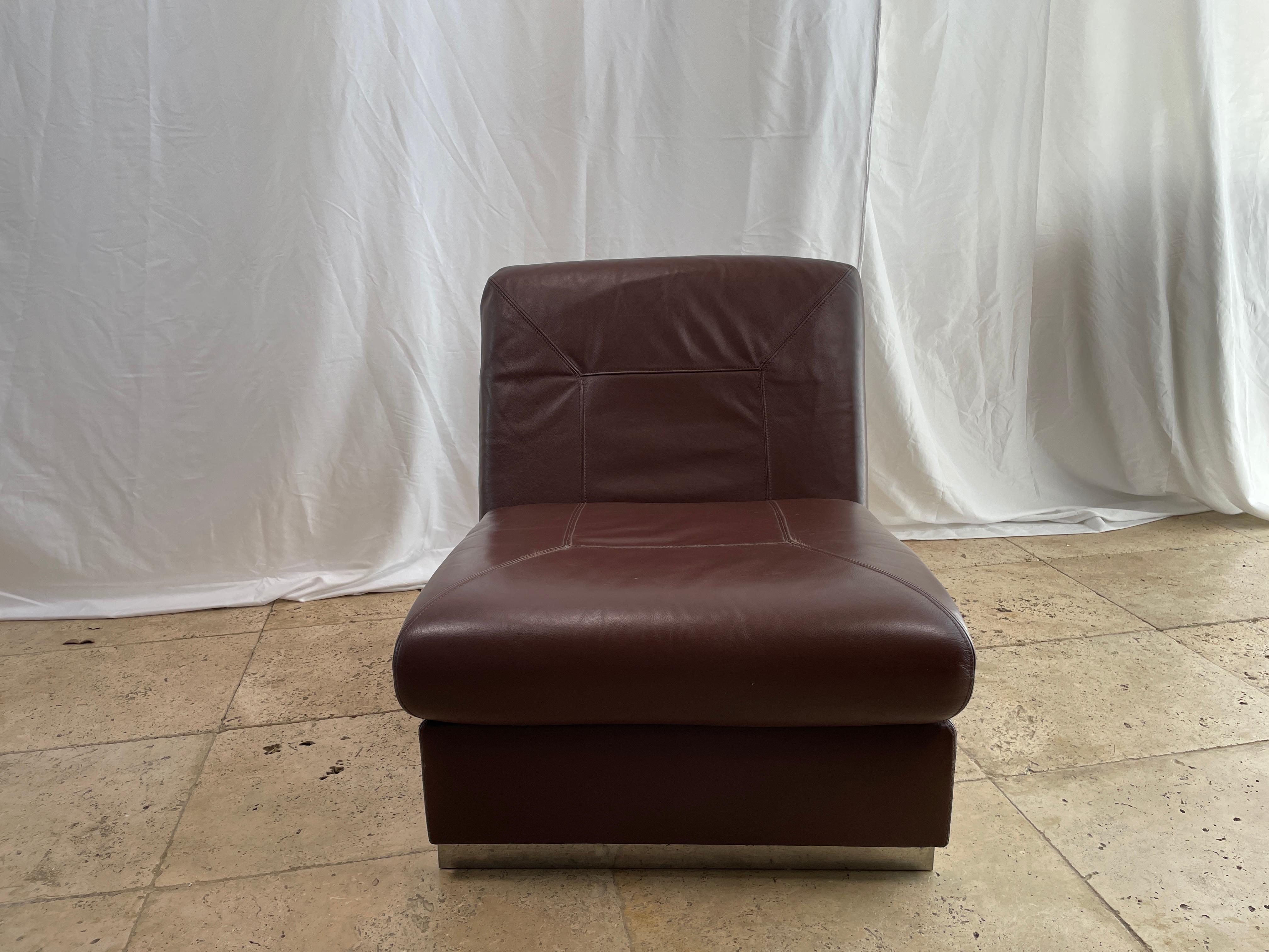 Jacques Charpentier Style, Living Room Brown Leather Set 10
