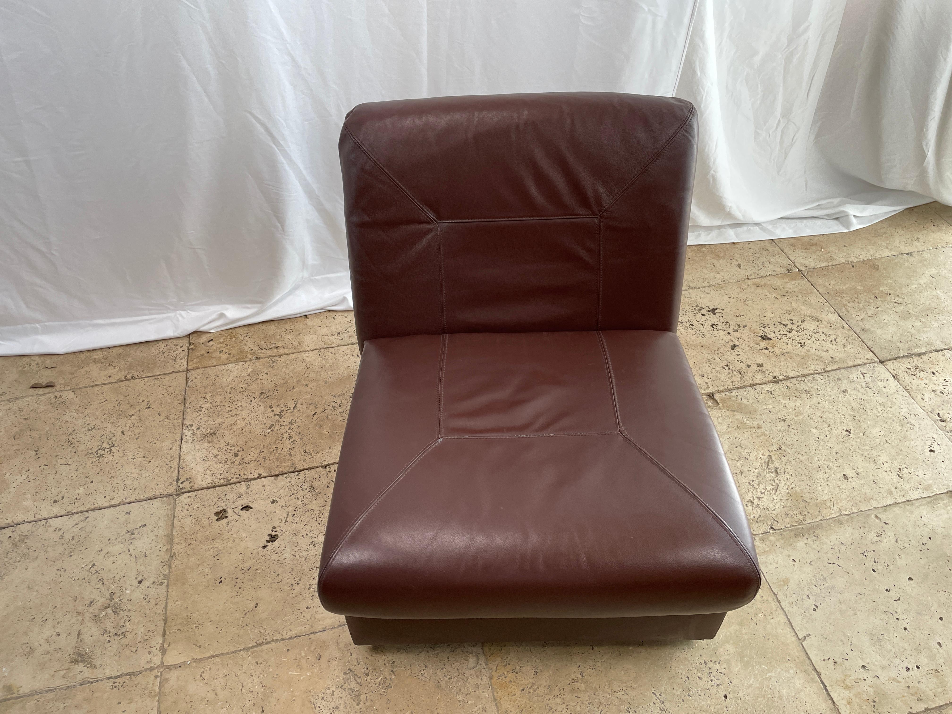 Jacques Charpentier Style, Living Room Brown Leather Set 11