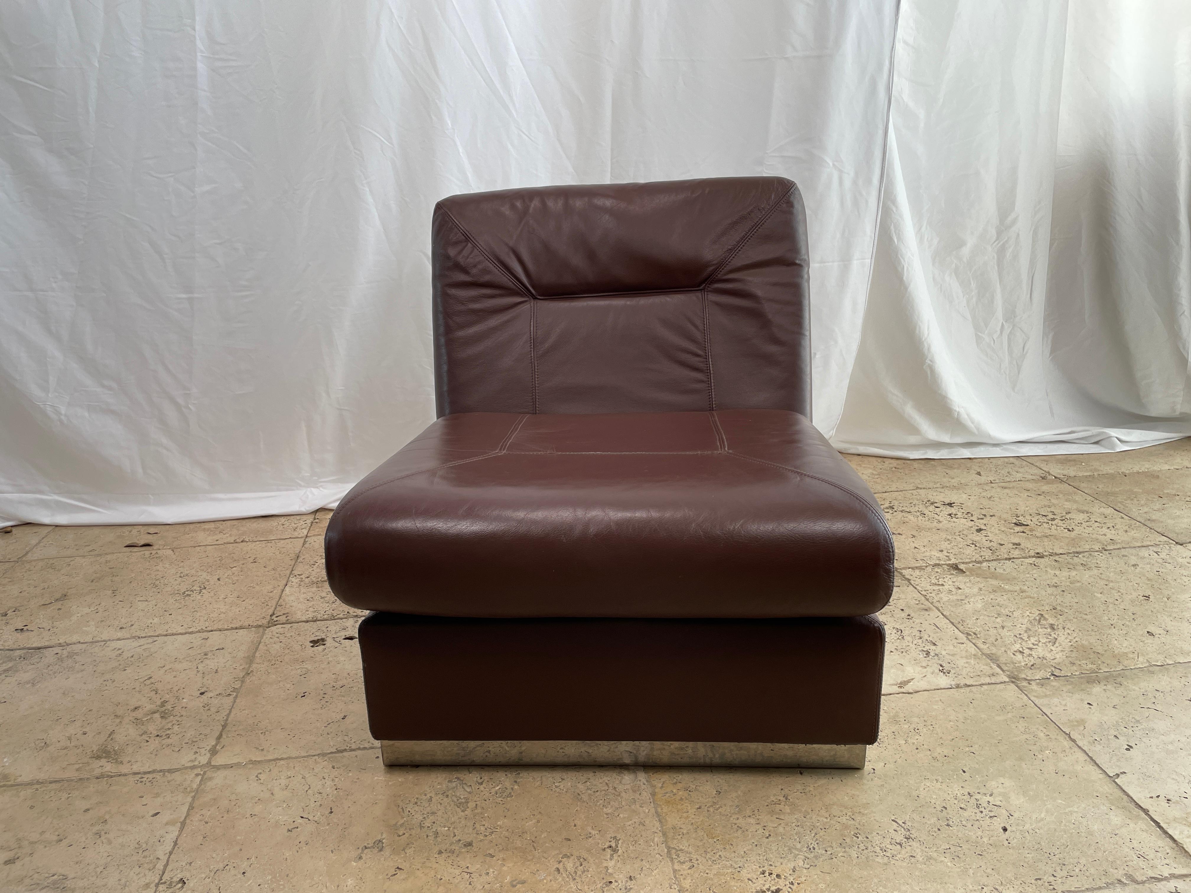 Jacques Charpentier Style, Living Room Brown Leather Set 13