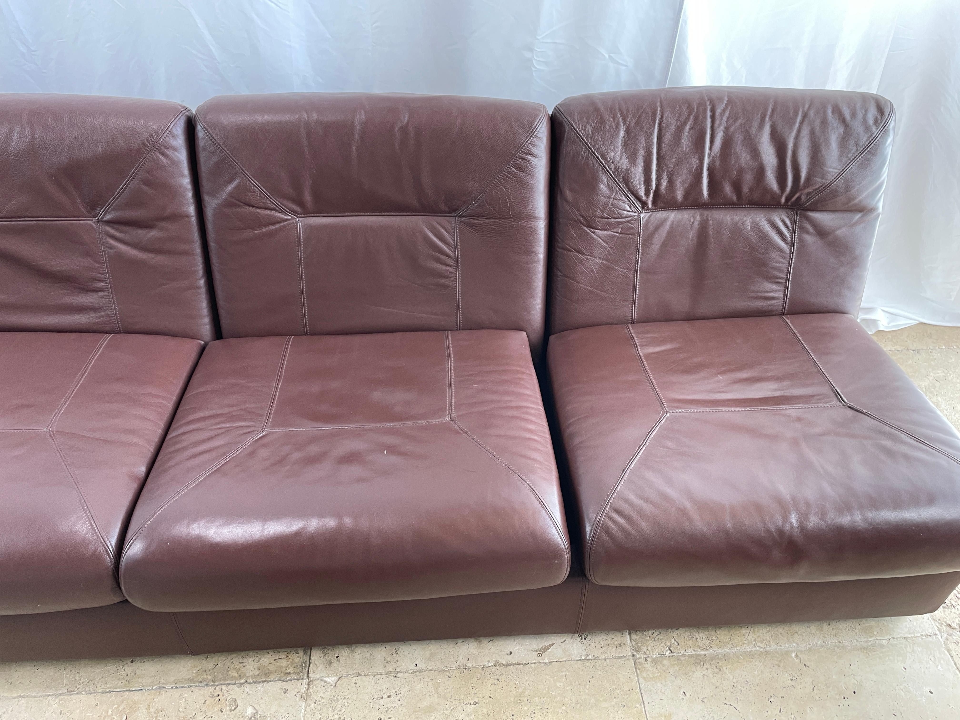 Steel Jacques Charpentier Style, Living Room Brown Leather Set