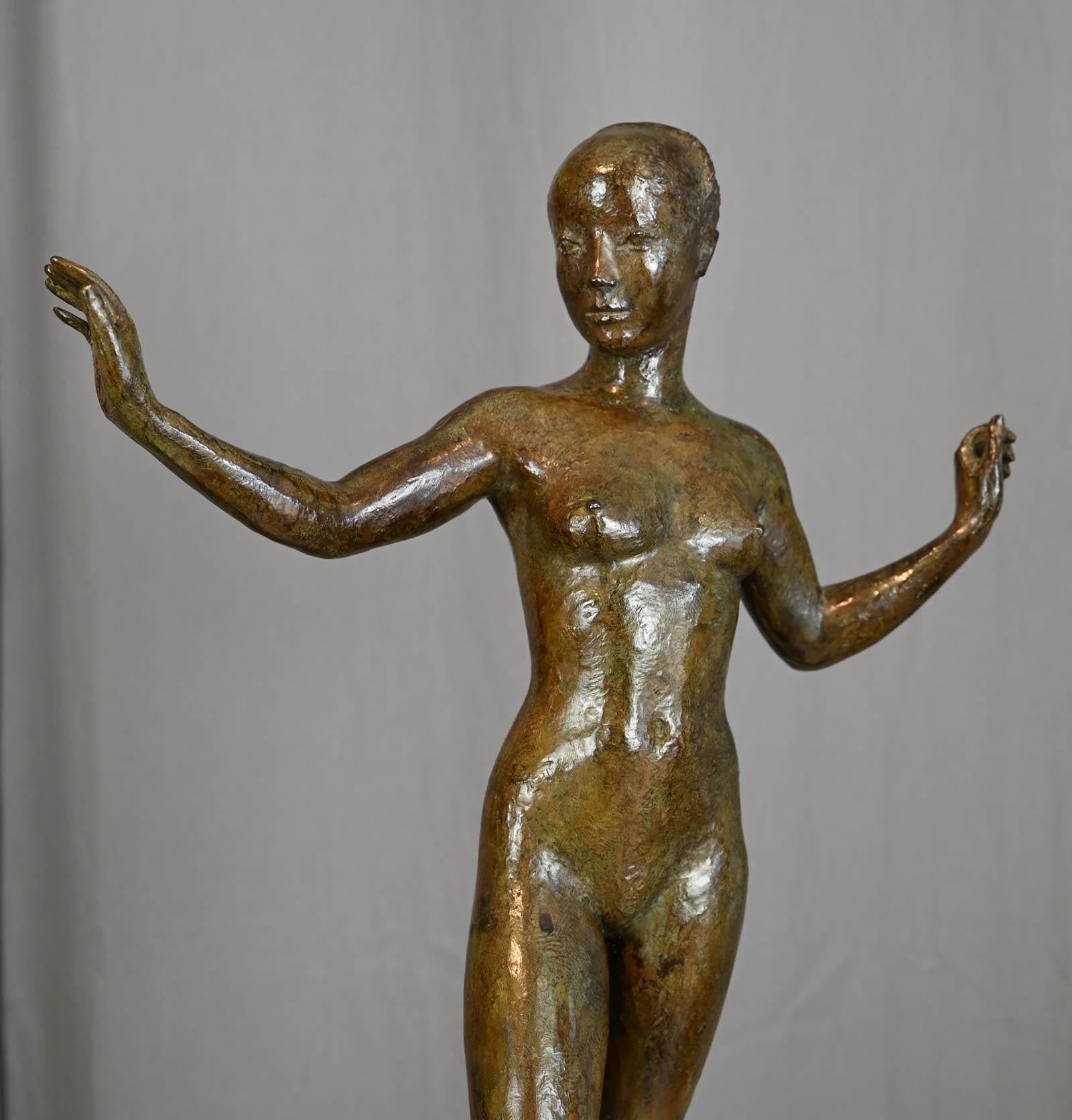 Marie - Gold Nude Sculpture by Jacques COQUILLAY