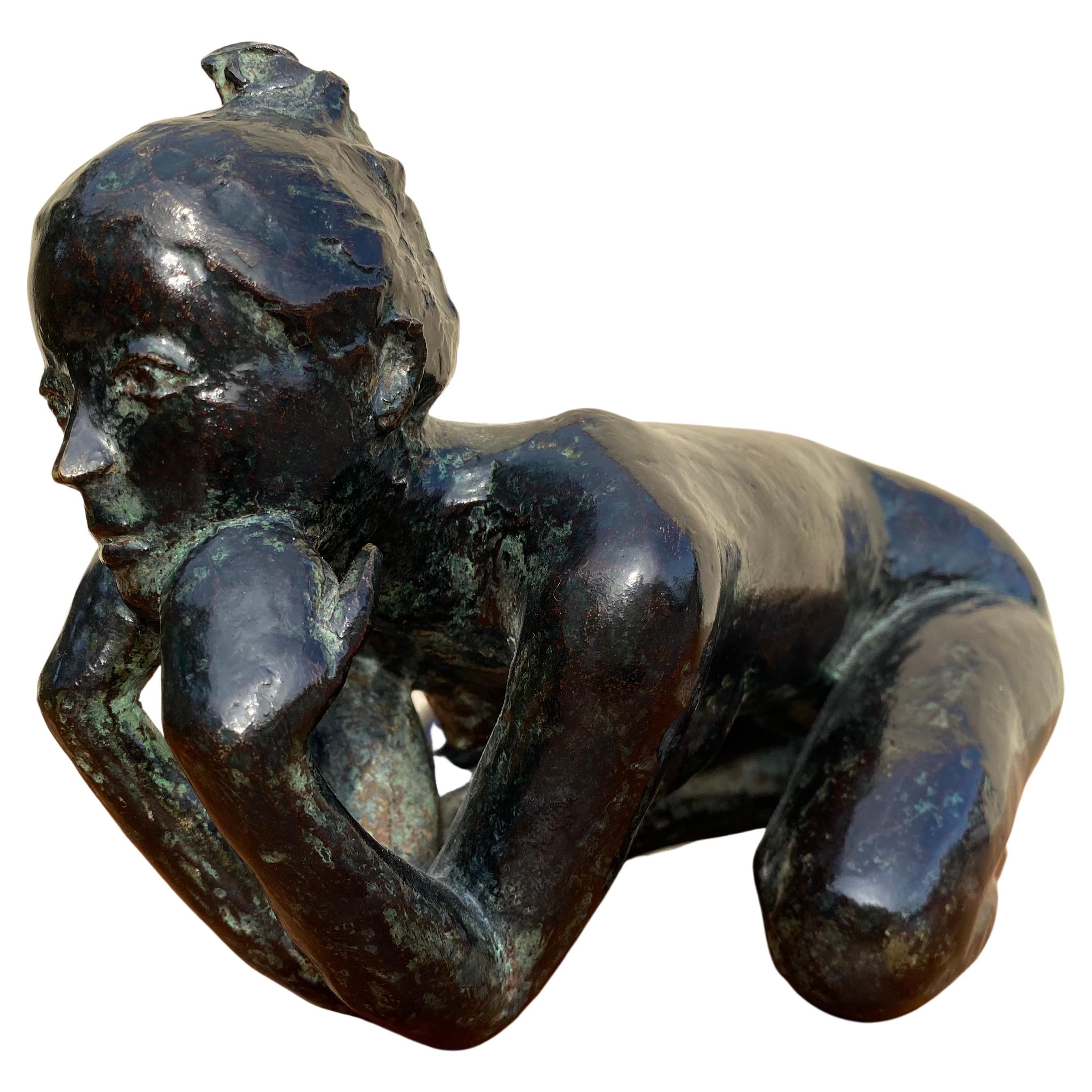 Jacques Coquillay, Bronze "Yound Nude Woman", Ed. 7/8, 20th Century For Sale