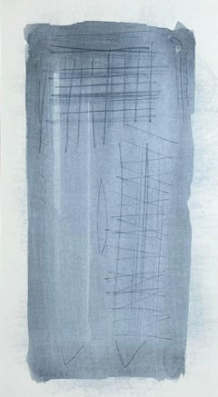 Französisch-expressionistische abstrakte Original-Blau-graue Original-Farbe