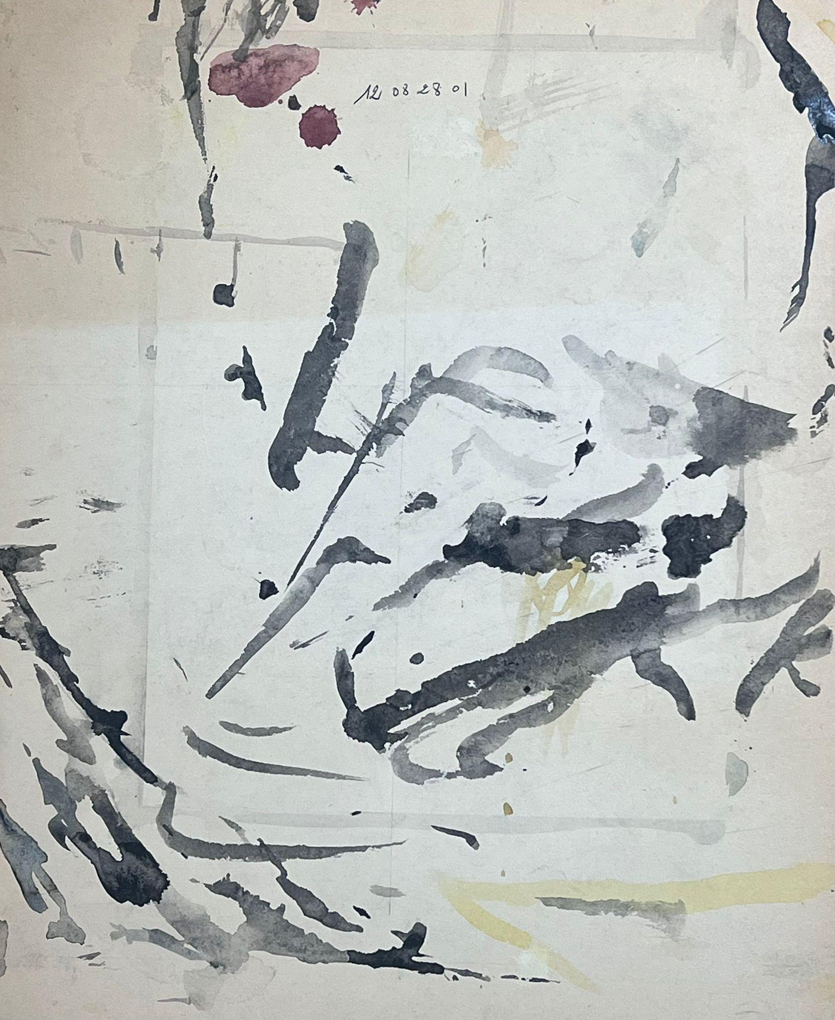 Abstrakt-expressionistische Komposition 
von Jacques COULAIS (1955-2011) Aquarell auf Karton
ungerahmt: 16,75 x 14 Zoll
Zustand: ausgezeichnet
Provenienz: Alle Gemälde, die wir von diesem Künstler zum Verkauf anbieten, stammen aus dem Studio des