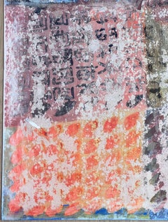 French Expressionist Abstract Original Orange Blue and Brown