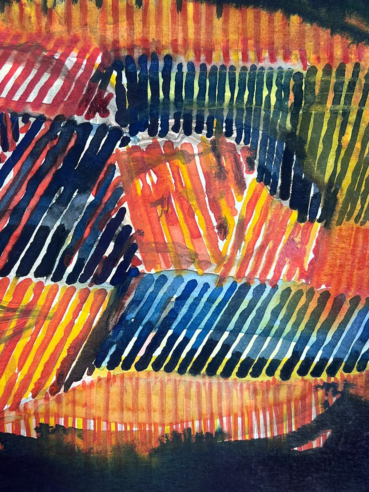 Composizione espressionista astratta
di Jacques COULAIS (1955-2011) acquerello su tavola
senza cornice: 8 x 8 pollici
condizione: eccellente
provenienza: tutti i dipinti di questo artista che abbiamo in vendita provengono dallo studio dell'artista e