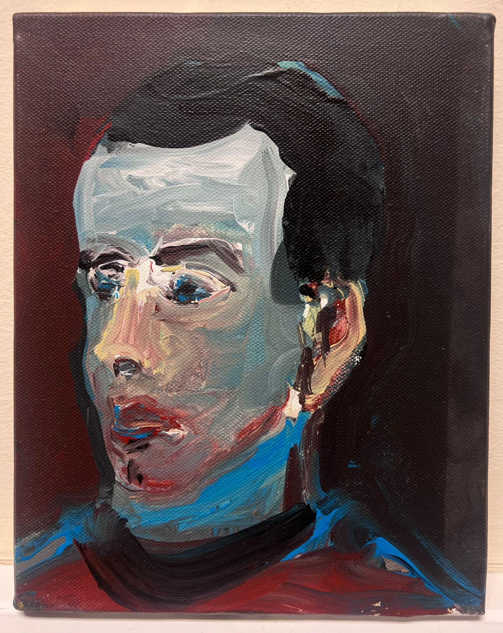 French Expressionist Abstract Portrait Of A Man Studio Provenance - Painting by Jacques Coulais (1955-2011)