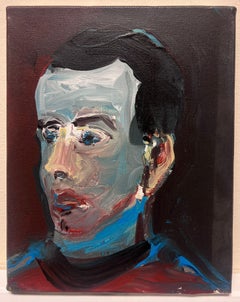 French Expressionist Abstract Portrait Of A Man Studio Provenance