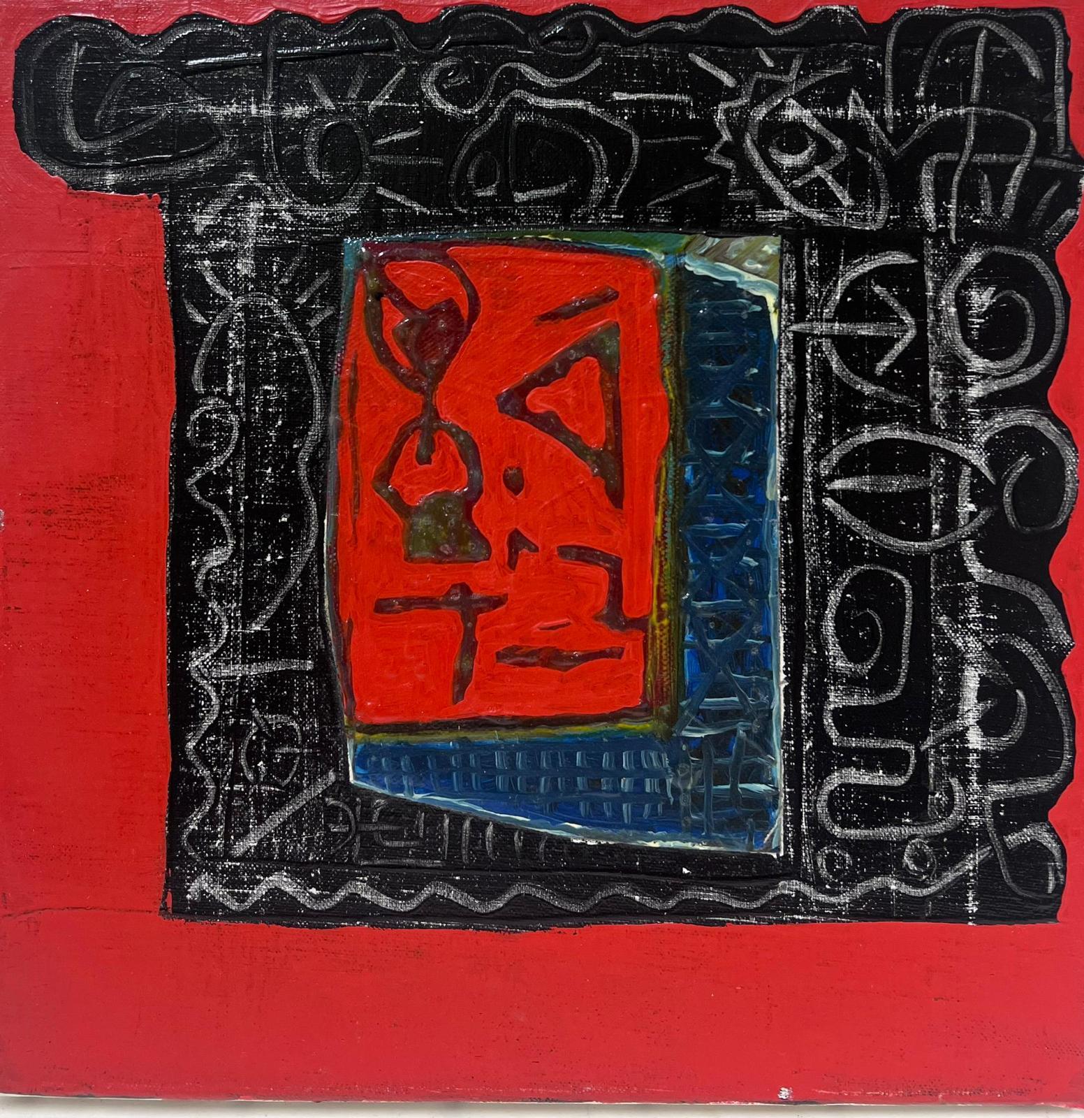 French Expressionist Abstract Red and Black Painting Artists Studio Provenance For Sale 3