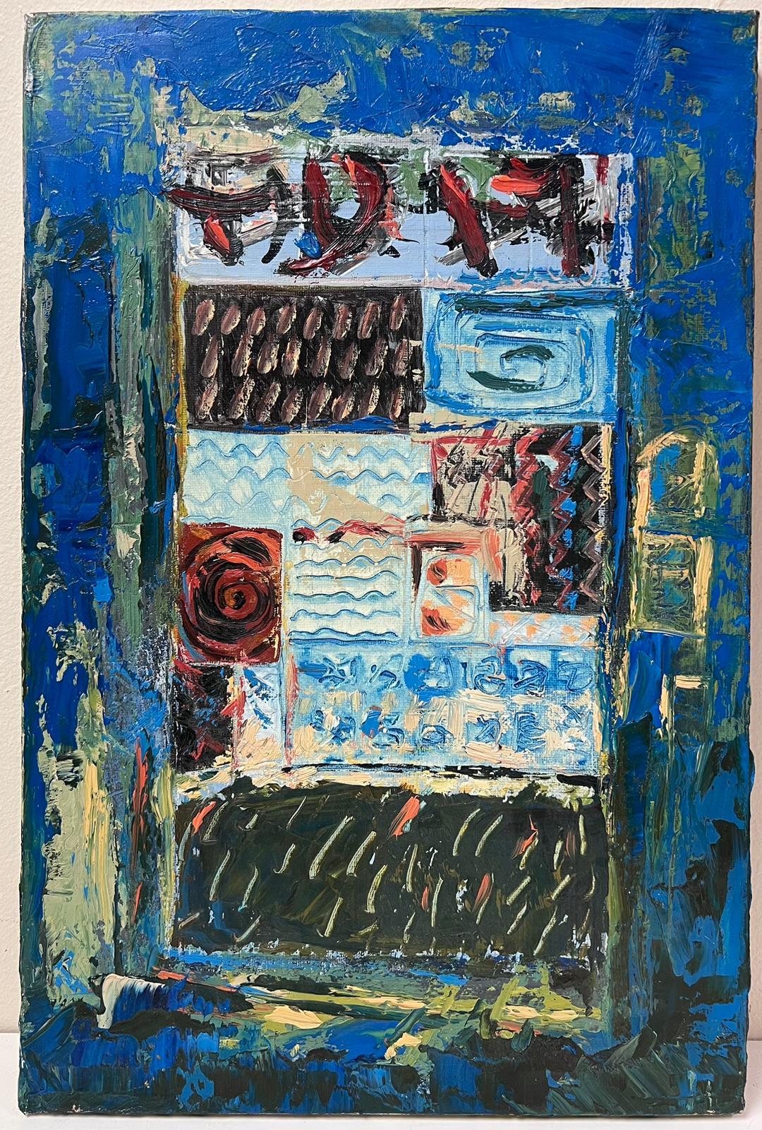 Expressionniste Français Bleu Abstrait Peinture Originale Studio d'Artistes Provenance  - Painting de Jacques Coulais (1955-2011)