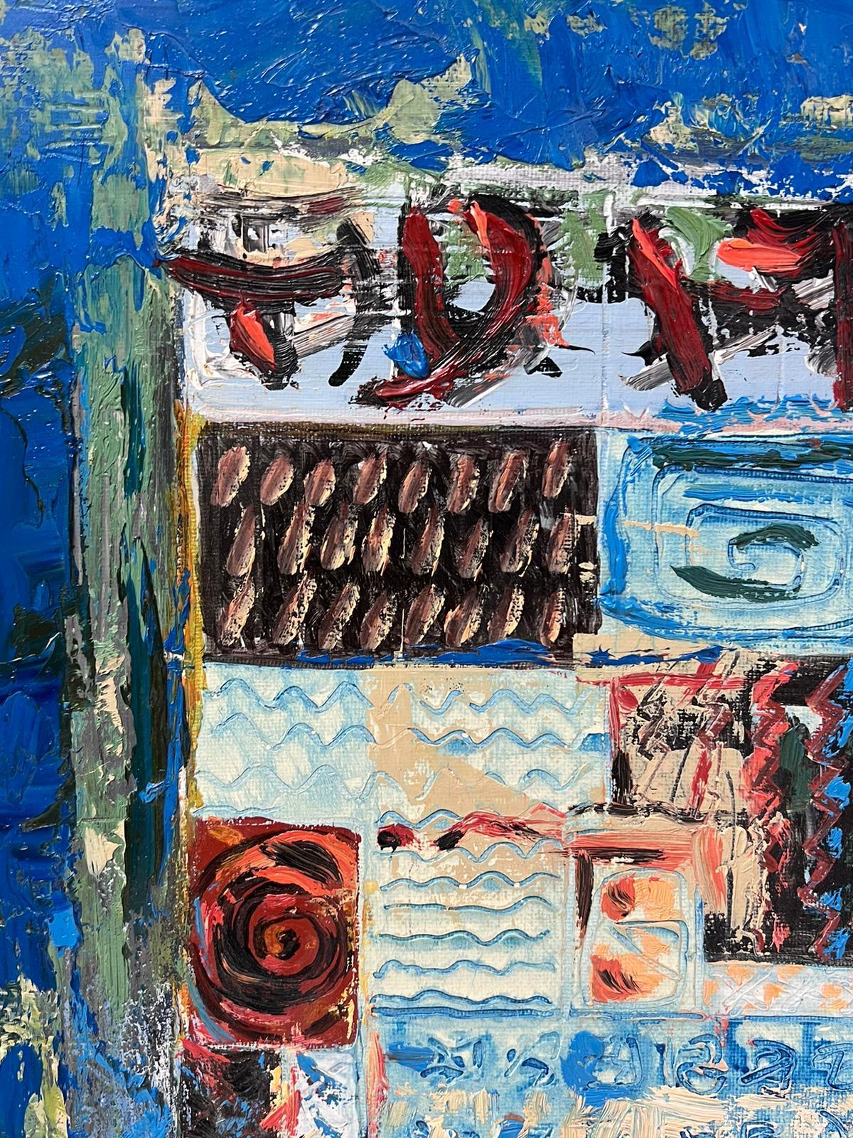 Expressionniste Français Bleu Abstrait Peinture Originale Studio d'Artistes Provenance  - Impressionnisme abstrait Painting par Jacques Coulais (1955-2011)