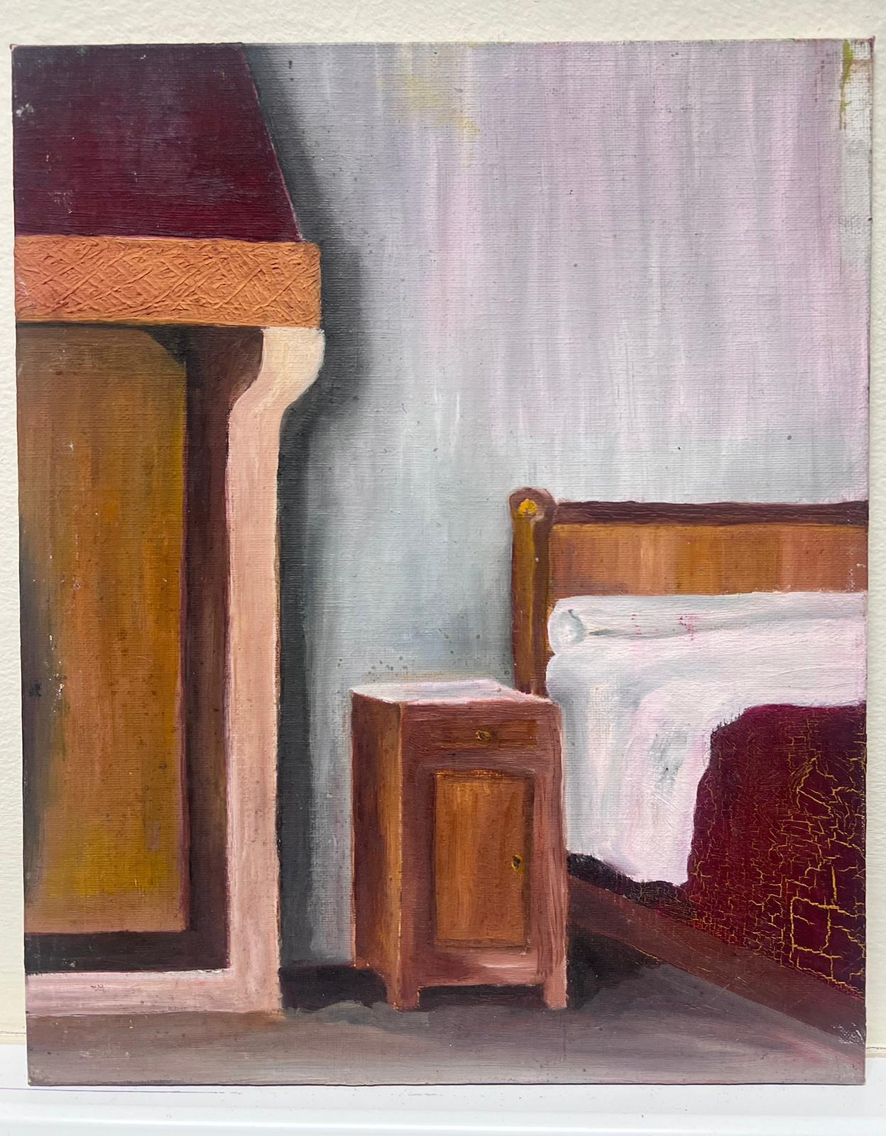 French Expressionist Interior Original Painting Artists Studio Provenance - Brown Interior Painting by Jacques Coulais (1955-2011)