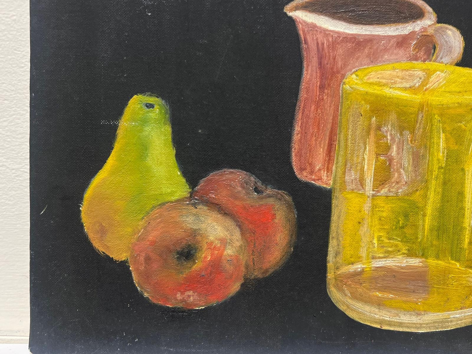 French Expressionist Still Life Of Fruit and Jugs Artists Studio Provenance - Painting by Jacques Coulais (1955-2011)