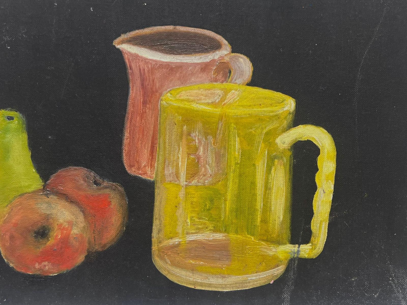 French Expressionist Still Life Of Fruit and Jugs Artists Studio Provenance - Abstract Impressionist Painting by Jacques Coulais (1955-2011)