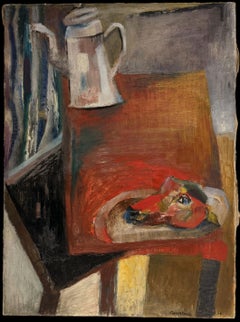 Mid 20th Century French Modernist Still Life Double Sided Paris Oil Painting