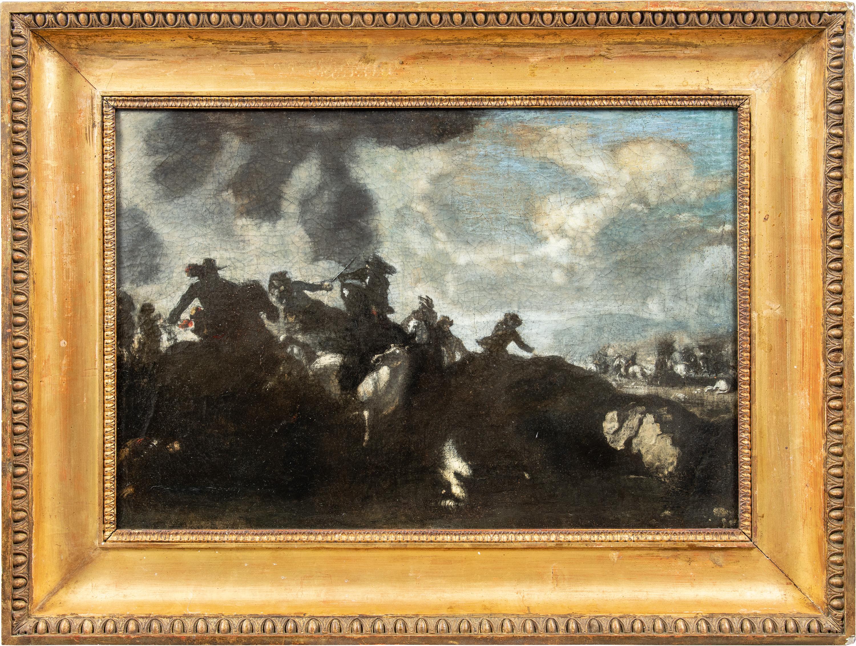 Peintre de batailles antique - peinture de figures du 17e siècle Chevalier de bataille 