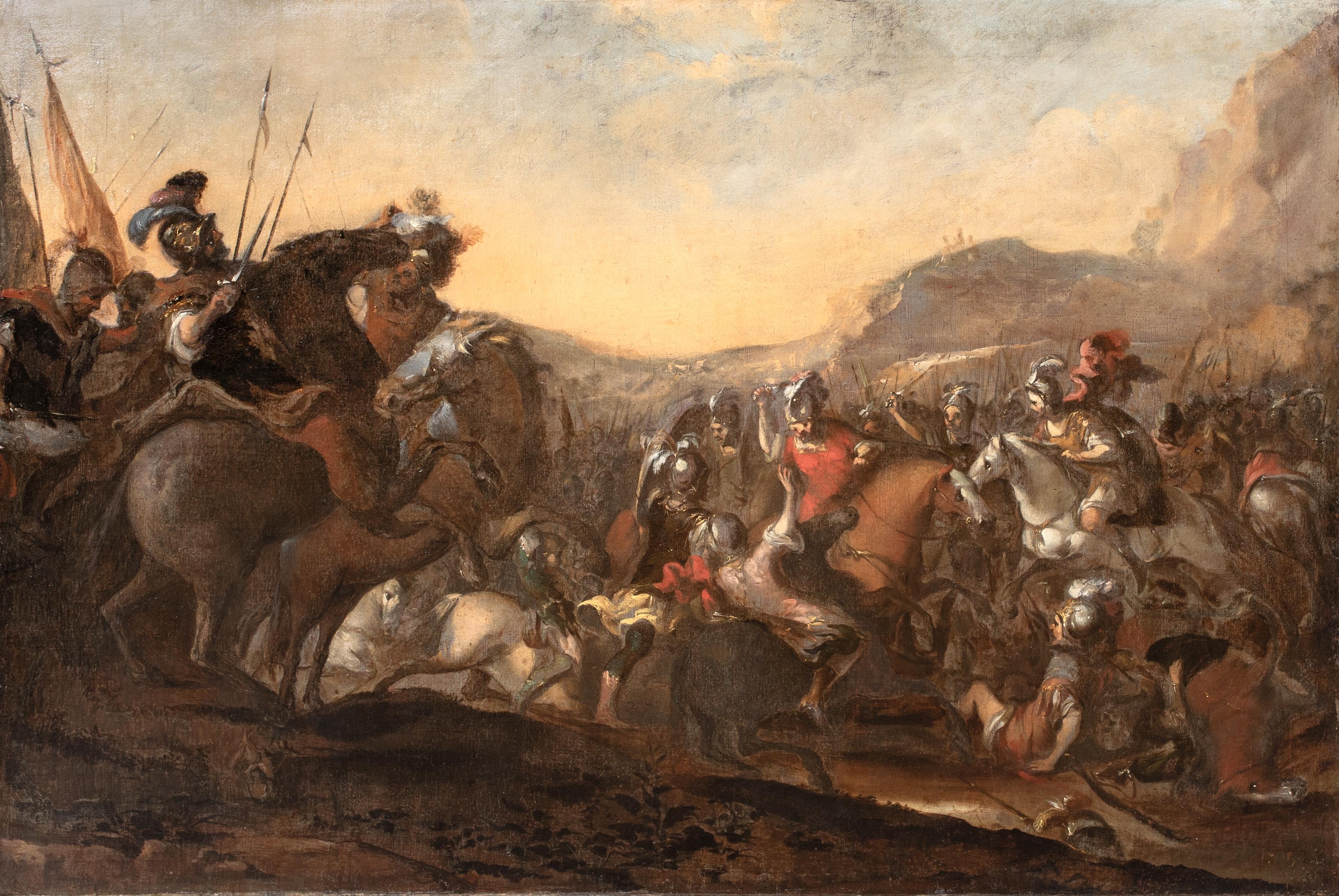 Batalla de Marignano, siglo XVII - Guerras medievales italianas - Rey Francisco I - Portrait Painting Marrón de Jacques Courtois