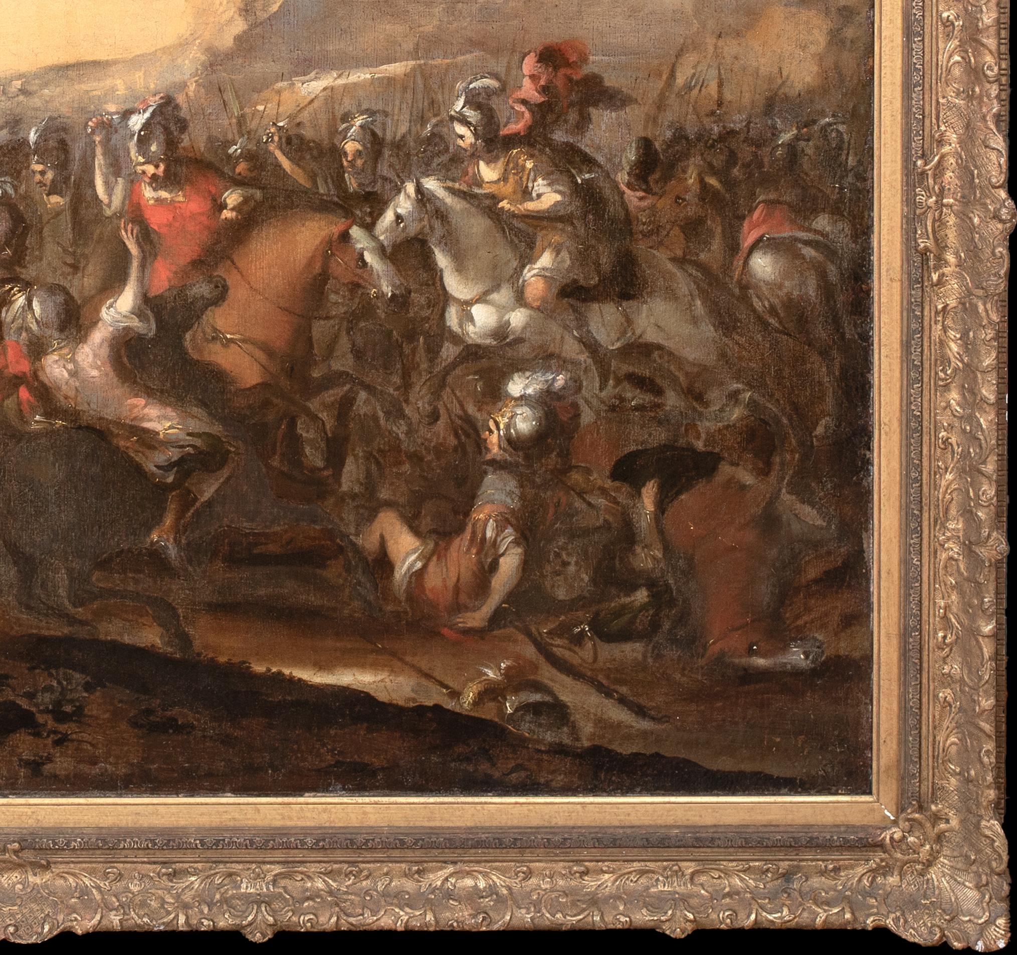 Batalla de Marignano, siglo XVII

atribuido a Il Borgognone (1628-1679) 

Gran escena de batalla de las Guerras Italianas del siglo XVII identificada como la Batalla de Marignano, óleo sobre lienzo. Escena de batalla a gran escala de excelente