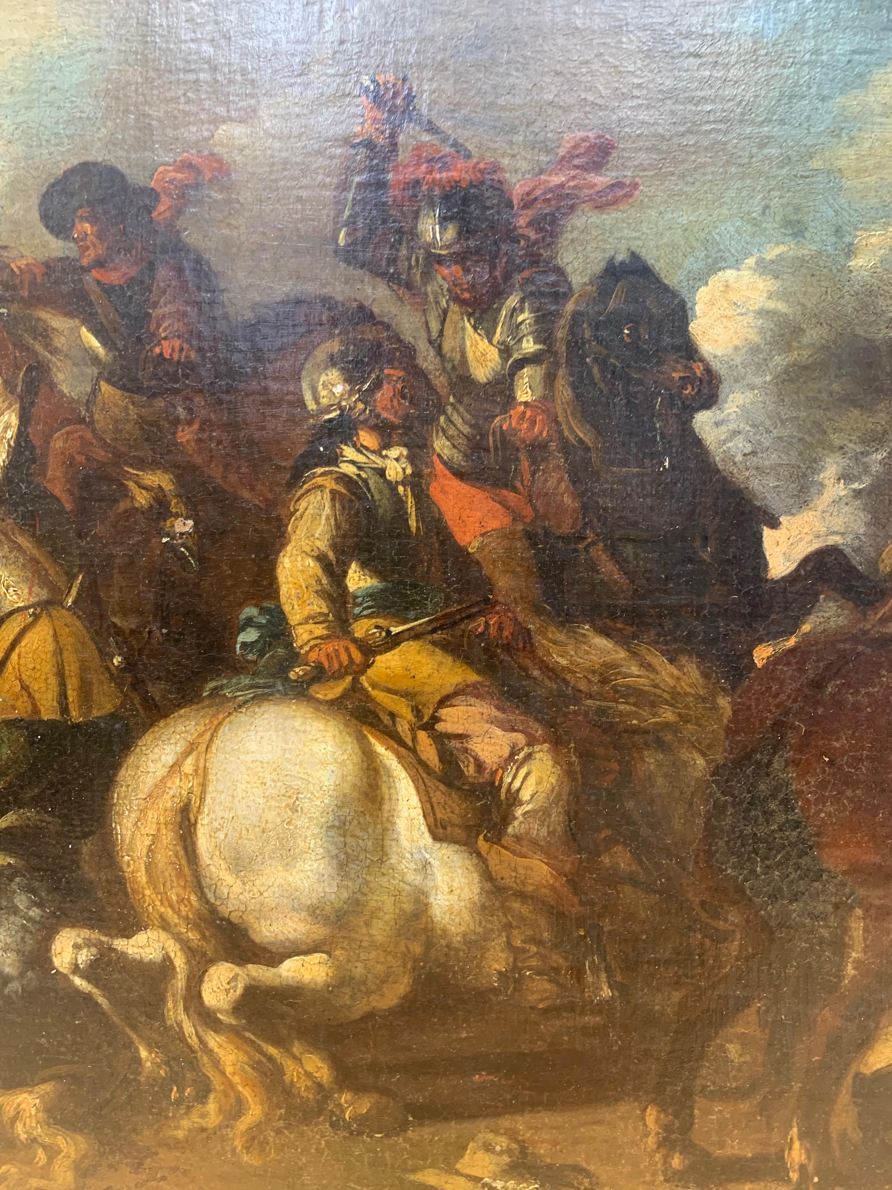 A battle scene by Jacques Courtois dit le Bourguignon.


