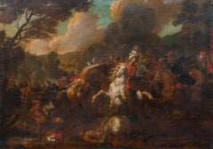 Battaglia di cavalleria Turchi Flagellazione di Cristo, XVII secolo  Scuola di italiano