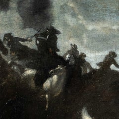 Circle of Il Borgognone 17th century Italian Baroque Cavalry Battle Scene