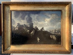 Circle of Il Borgognone 17th century Italian Baroque Cavalry Battle Scene
