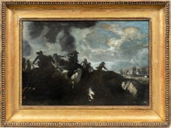 Circle of Il Borgognone 17th century Italian Baroque Cavalry Battle Scene
