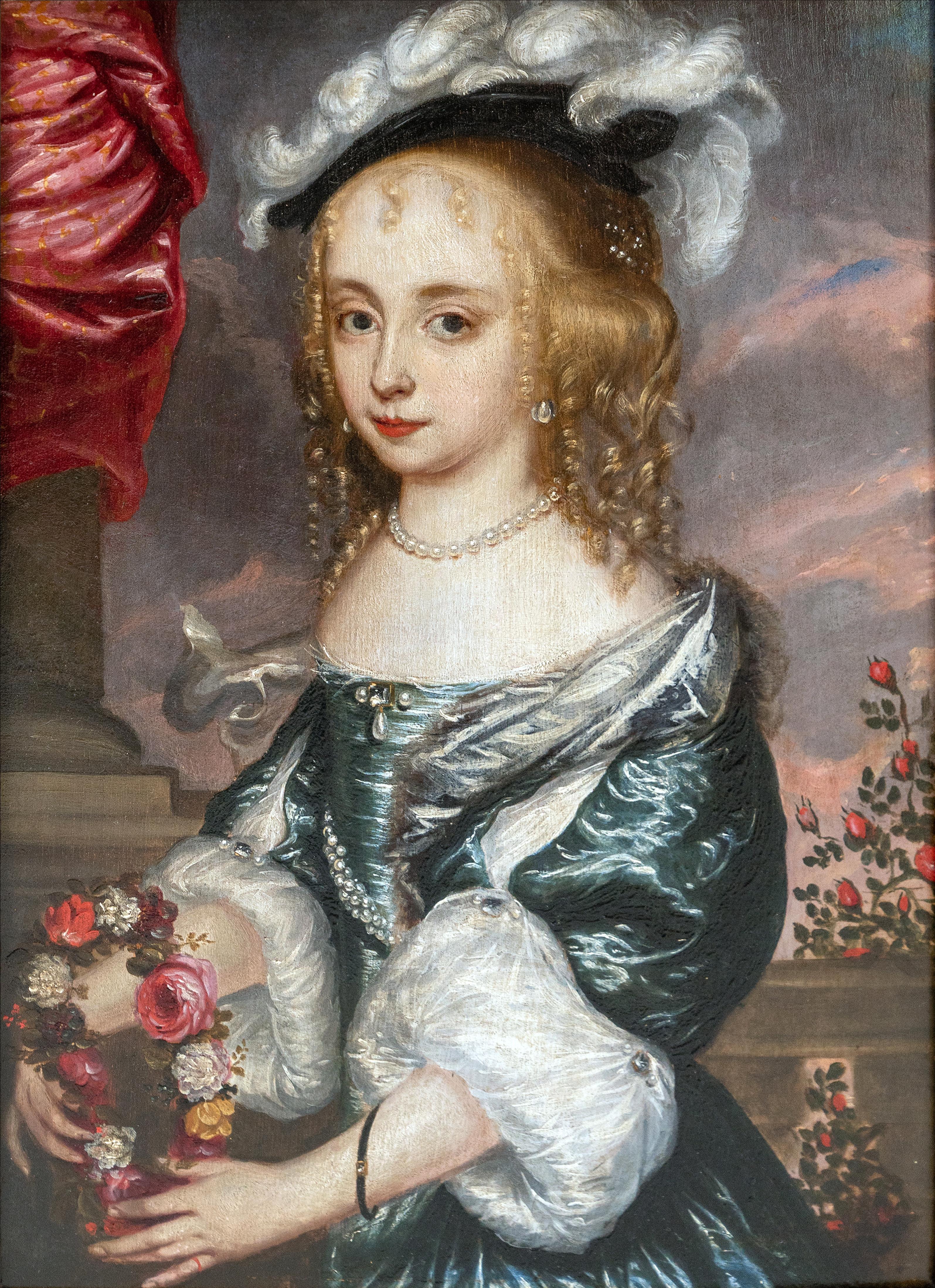 Jacques d'Agar Portrait Painting - Portrait of a Girl holding a Posy