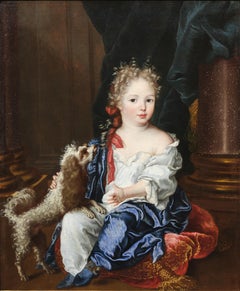 Portrait of a Young Girl with a Poodle, a portrait attributed to Jacques d'Agar