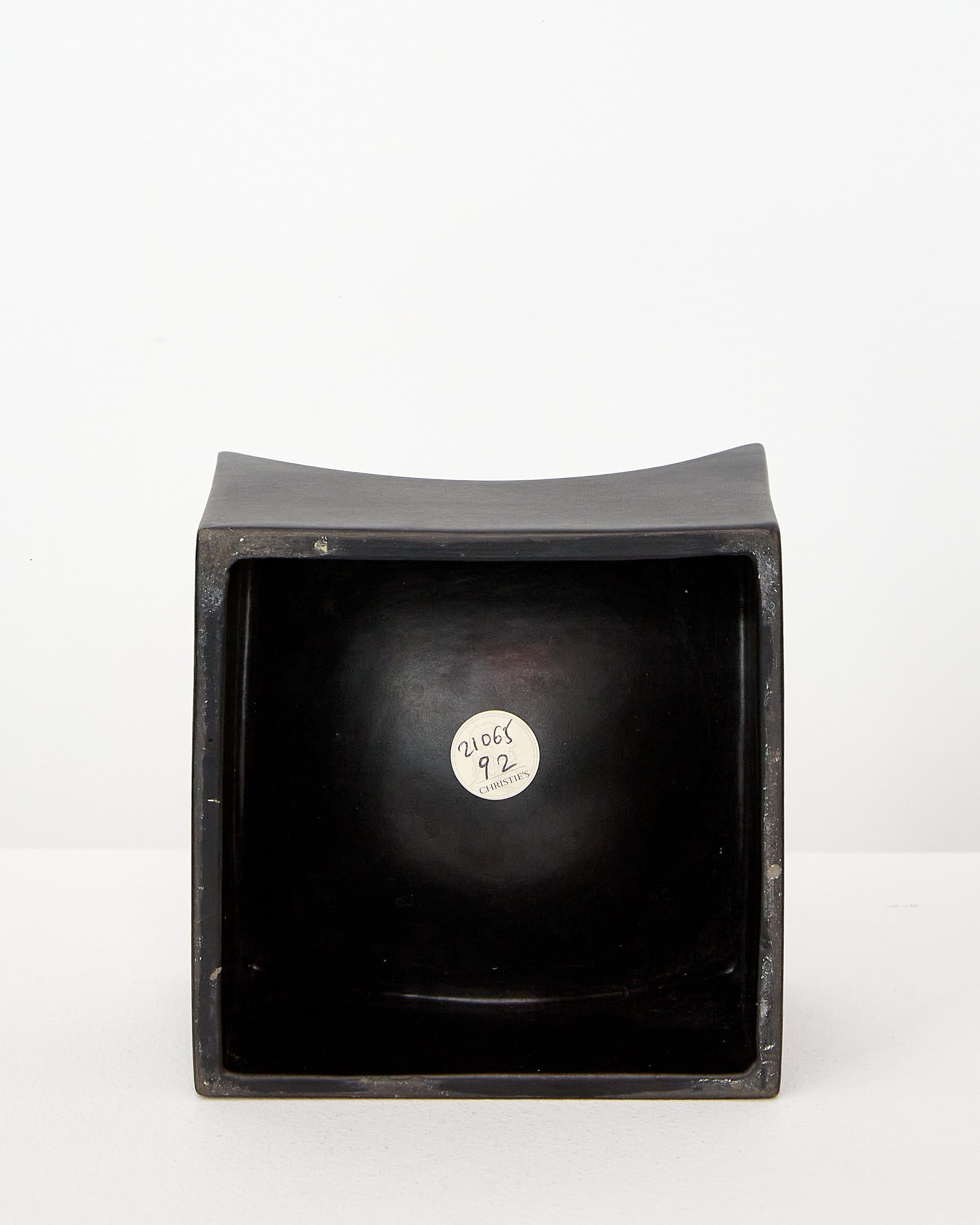 Ceramic Jacques & Dani Ruelland Vide-Poche in Black Gunmetal Glaze c. 1970 For Sale