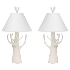 Jacques Darbaud Ceramic Table Lamps "Tree"