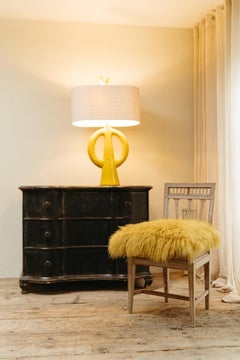 Jacques Darbaud "Madam" Yellow Glazed Ceramic Table Lamp