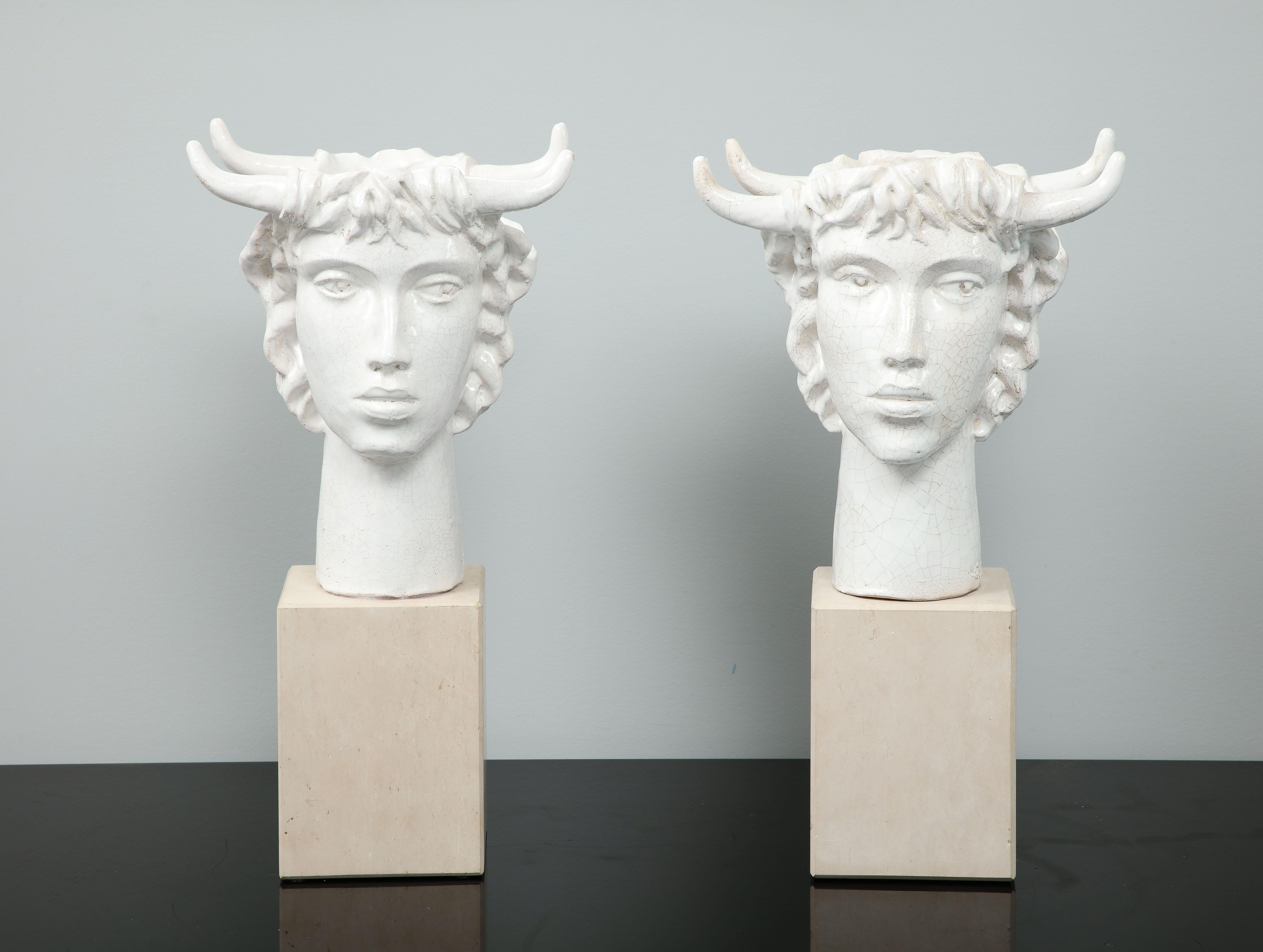 Jacques Darbaud: Skulpturales Paar Keramik-Tischlampen (Französisch) im Angebot