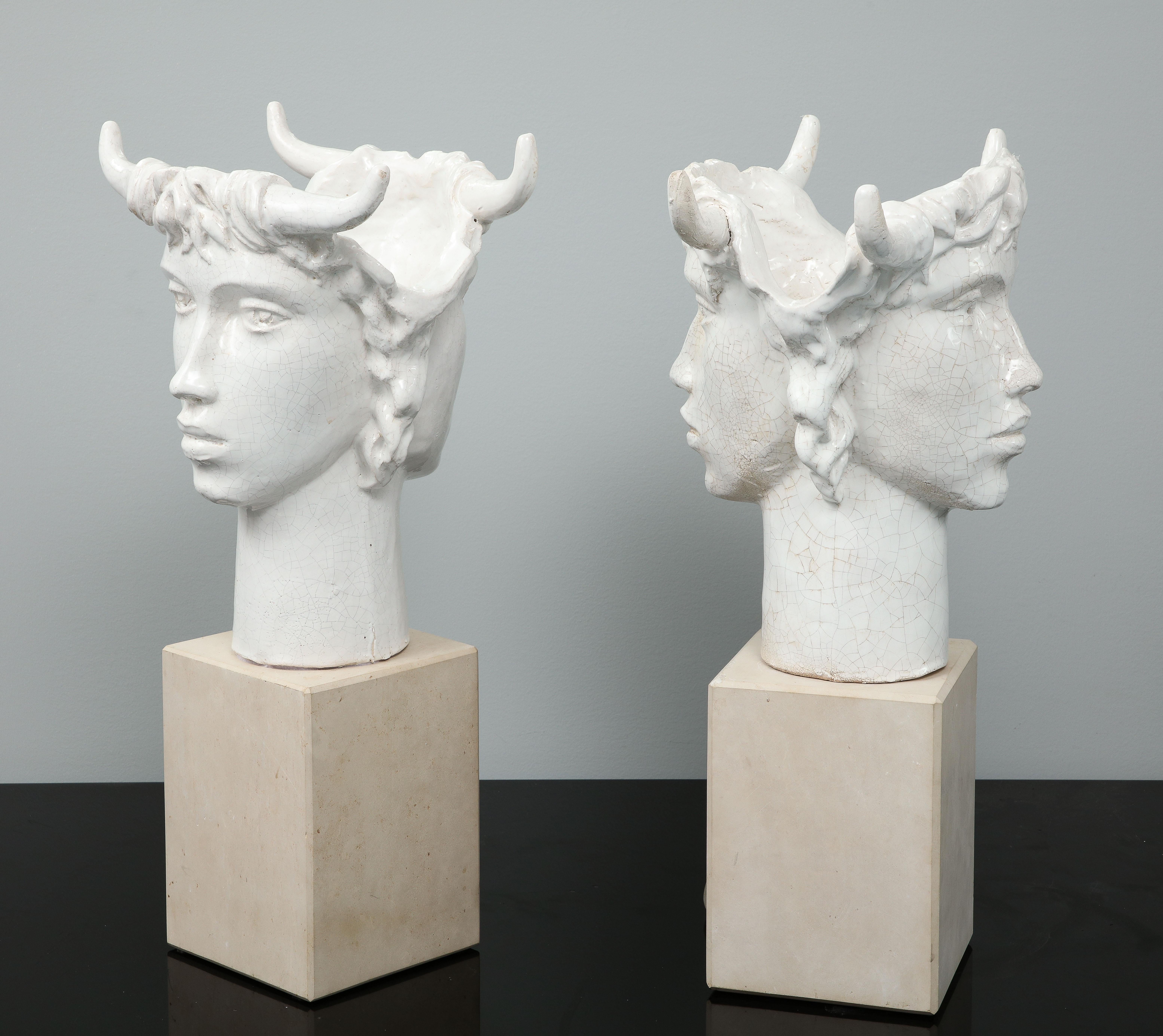 Jacques Darbaud: Skulpturales Paar Keramik-Tischlampen (21. Jahrhundert und zeitgenössisch) im Angebot