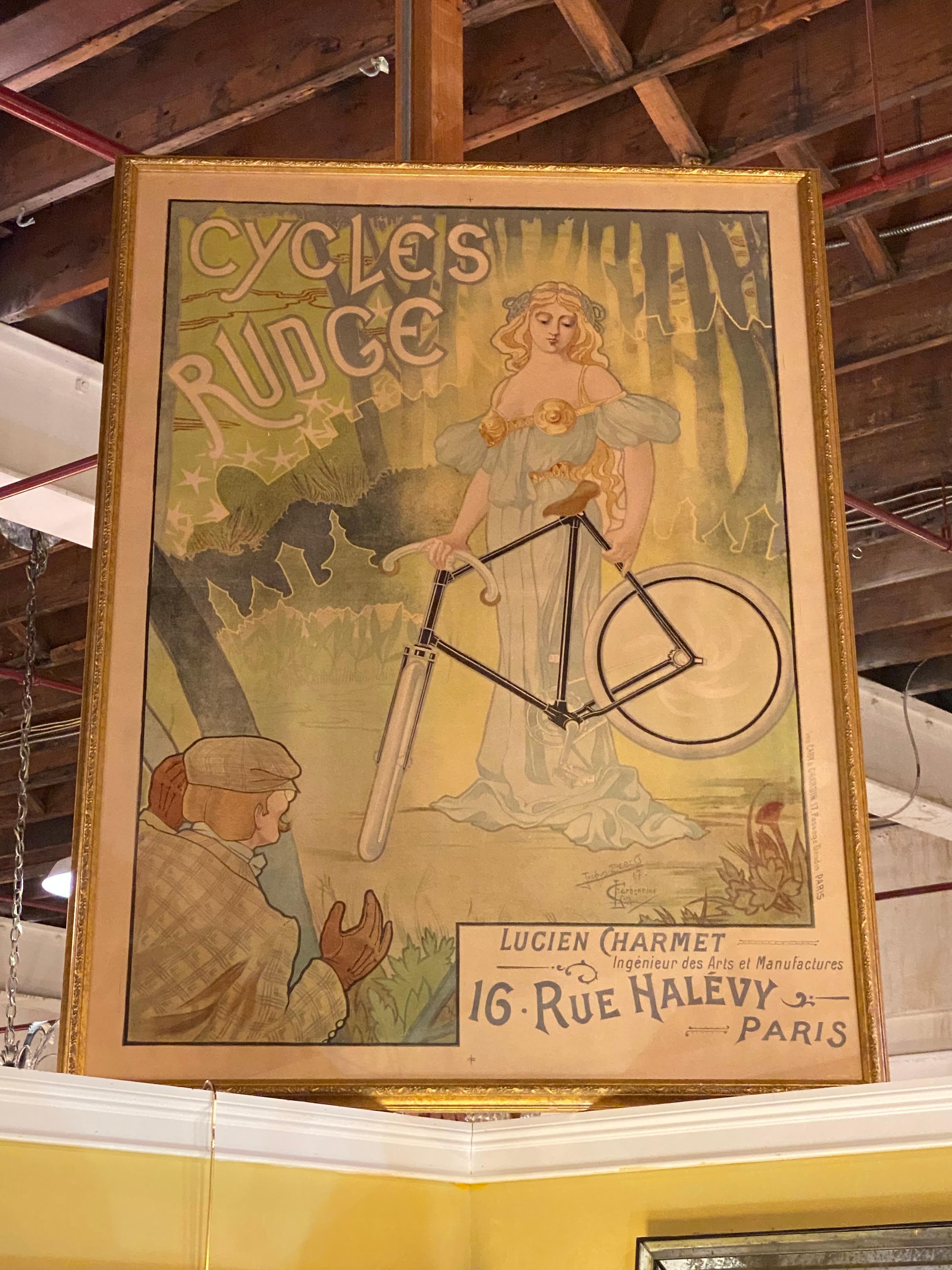 Jacques Debut Cycles Rudge Lucien Charmet Vintage Poster Framed 1