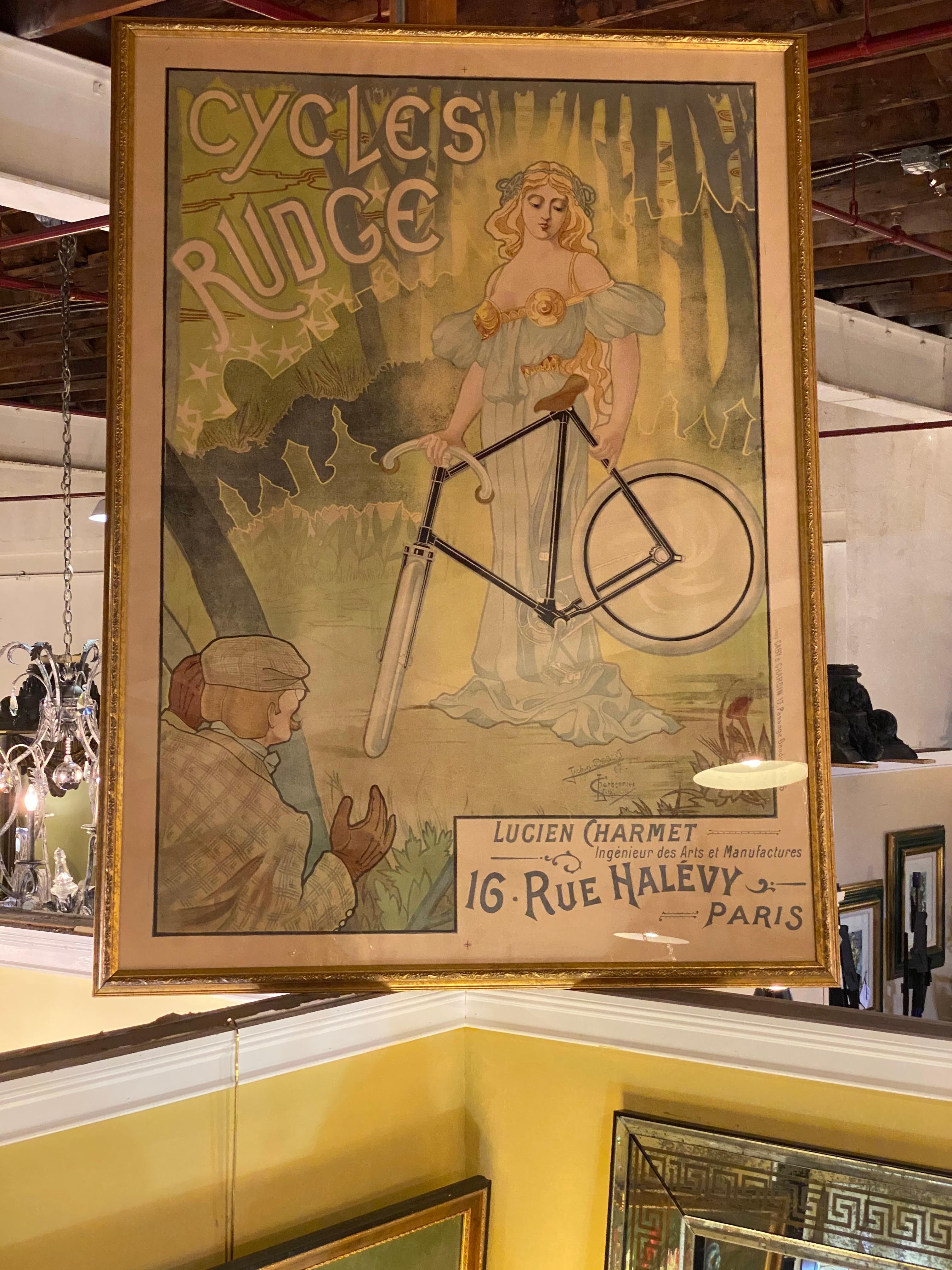 Jacques Debut Cycles Rudge Lucien Charmet Vintage Poster Framed 4