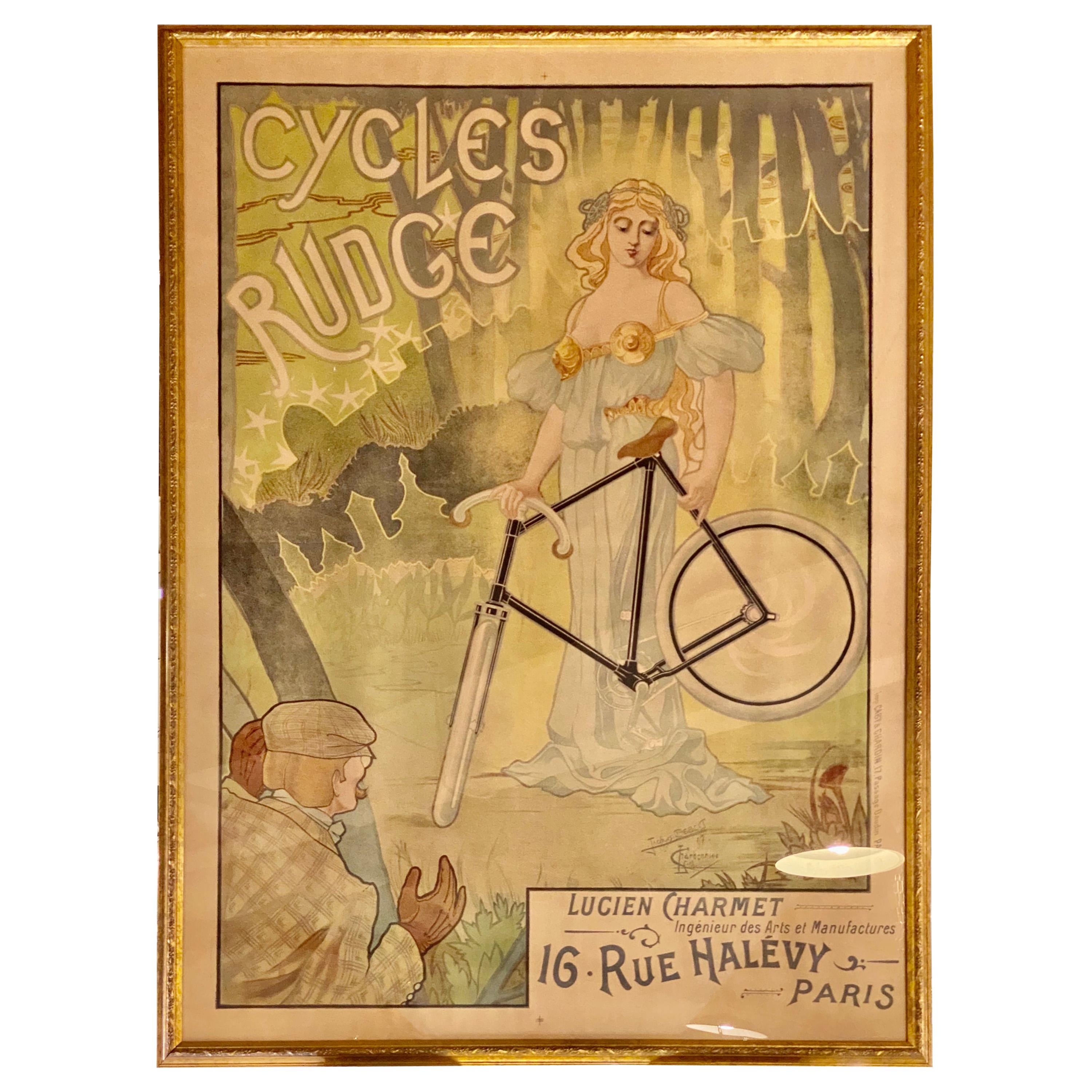 Jacques Debut Cycles Rudge Lucien Charmet Vintage Poster Framed