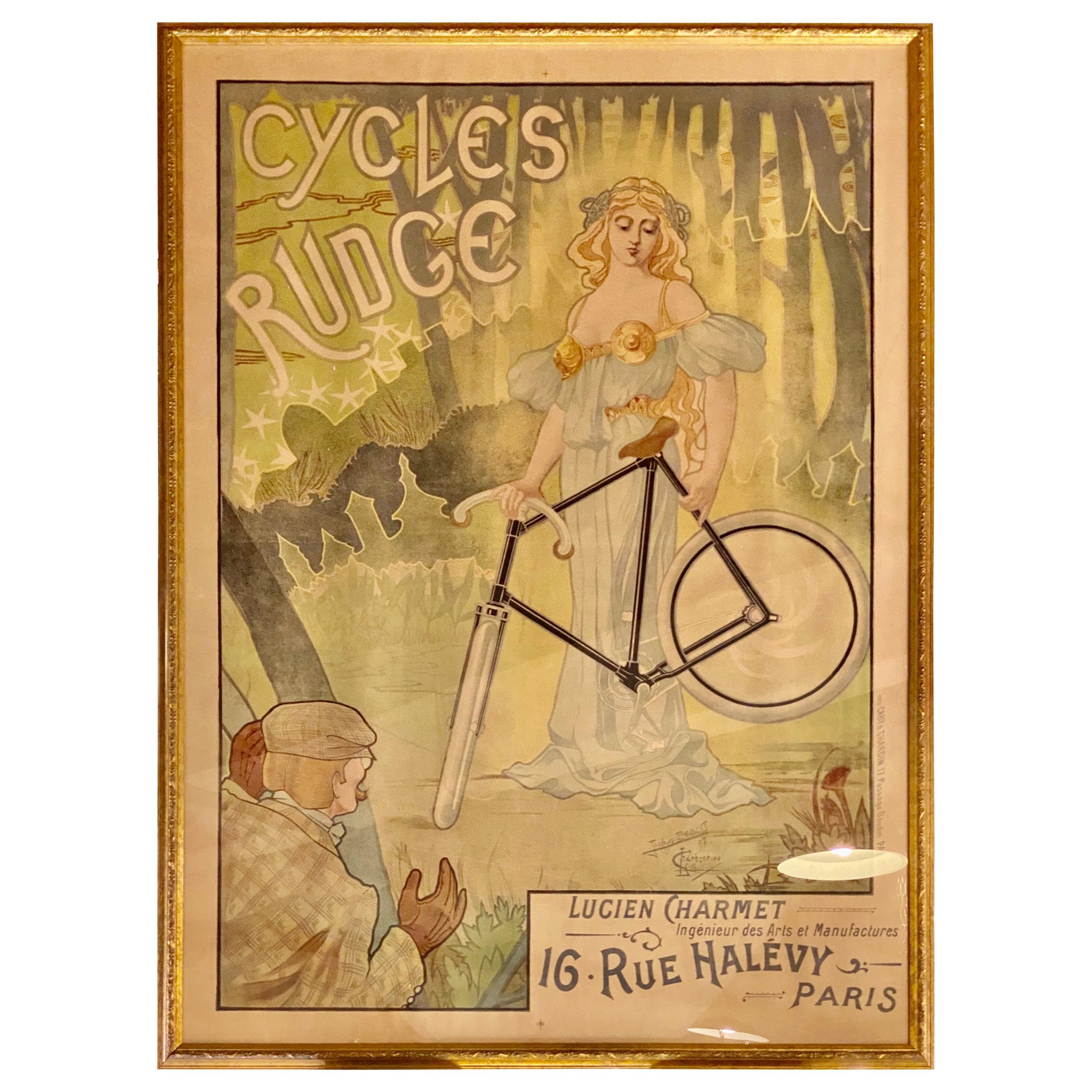 Jacques Debut Cycles Rudge Lucien Charmet Vintage Poster Framed
