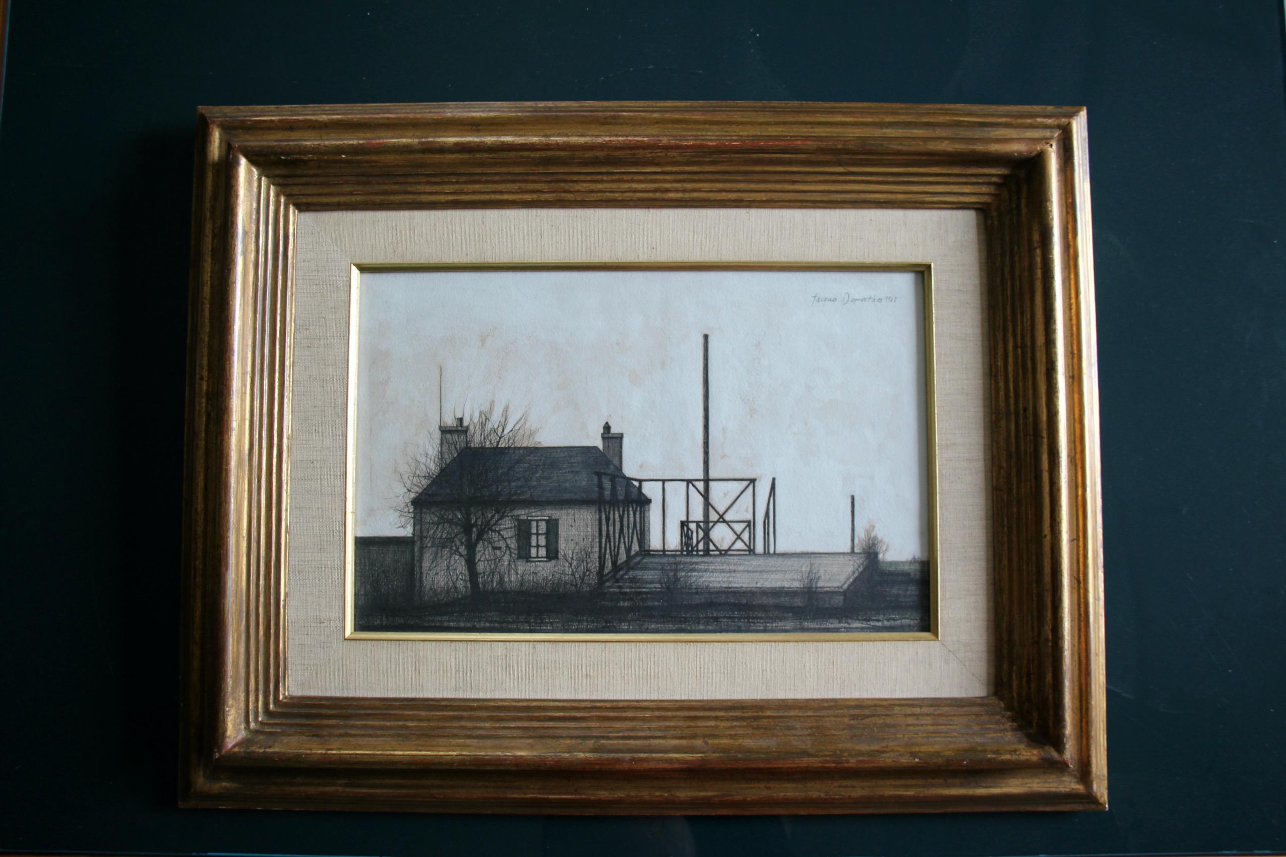 Jacques Deperthes ink on paper signed and dated 1968