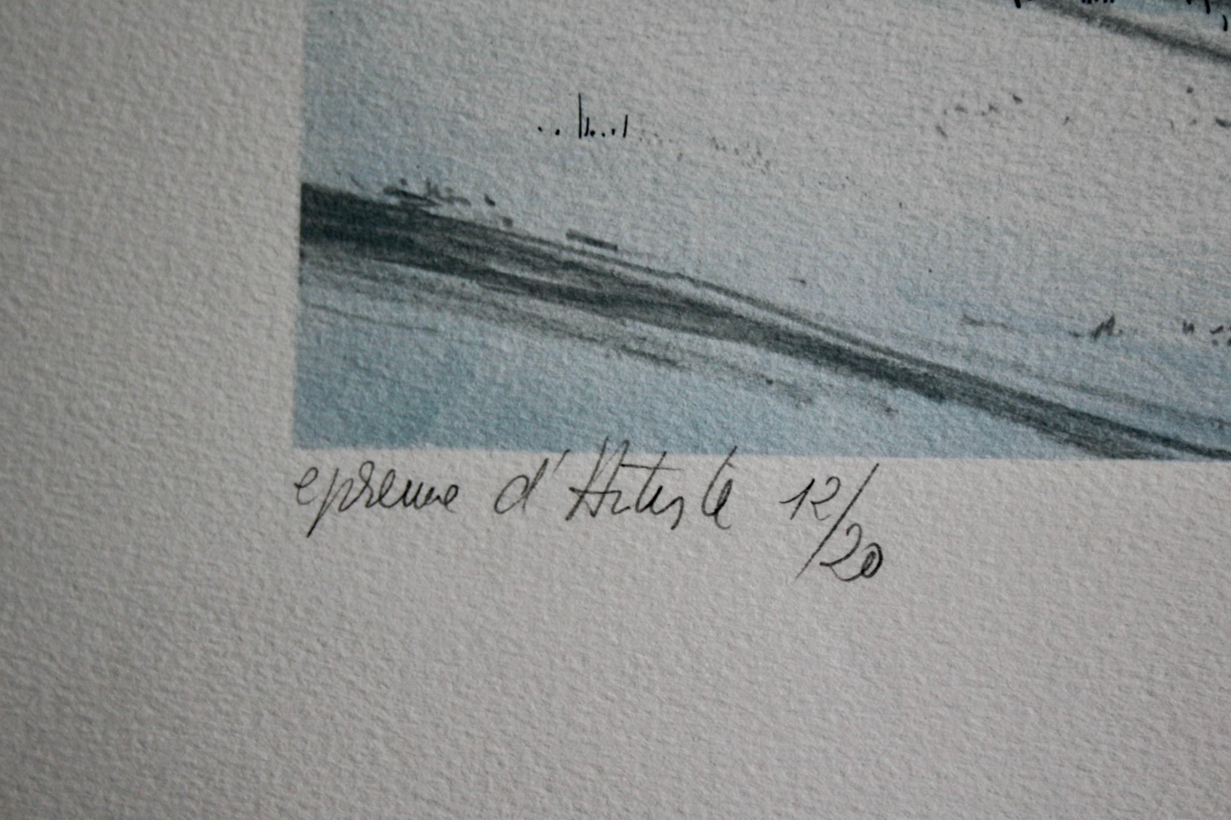Fine XX secolo Jacques deperthes litografia circa 1970 in vendita