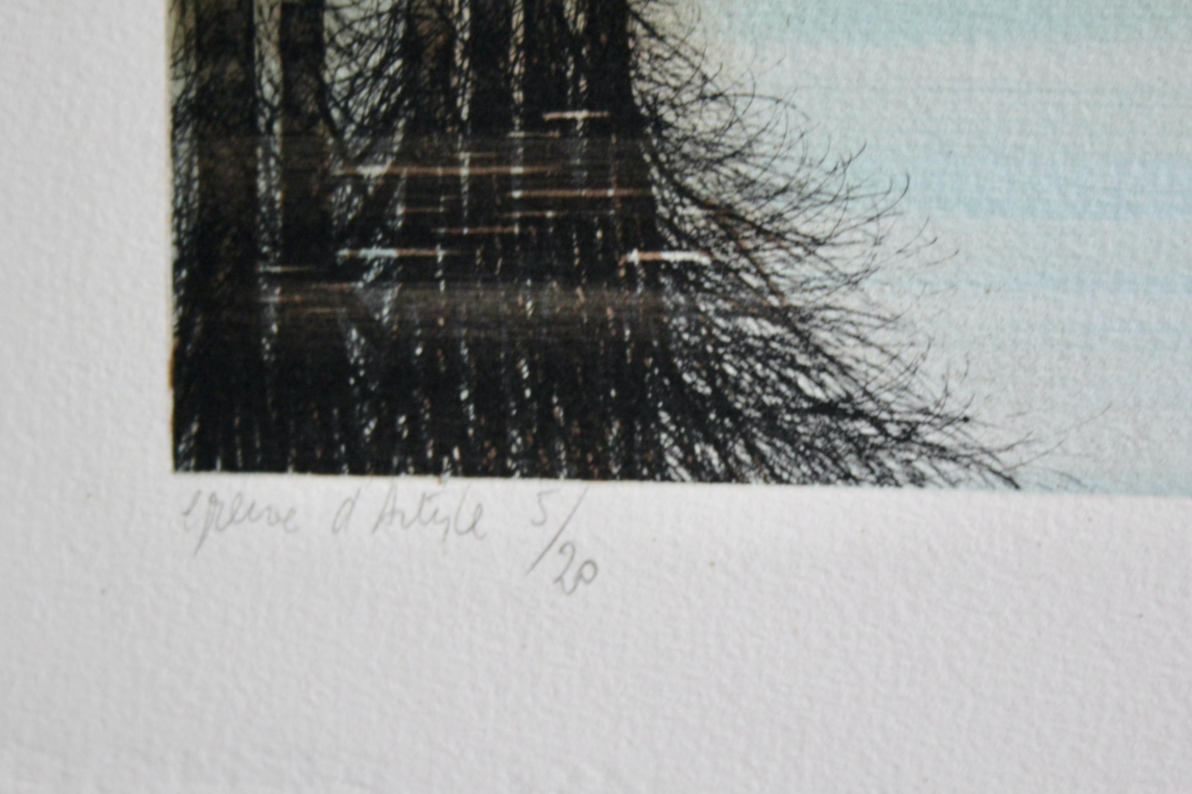 Fin du 20e siècle Jacques deperthes lithographie circa 1970 en vente