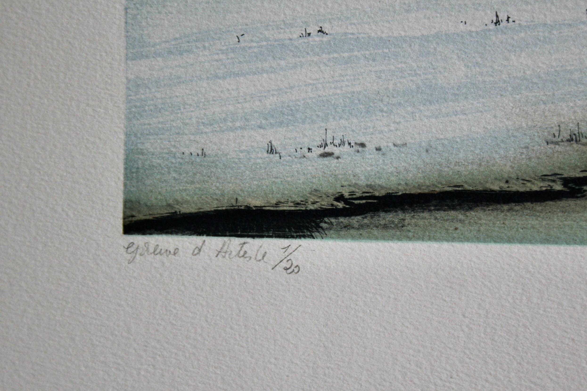 Papier Jacques deperthes lithographie circa 1970 en vente