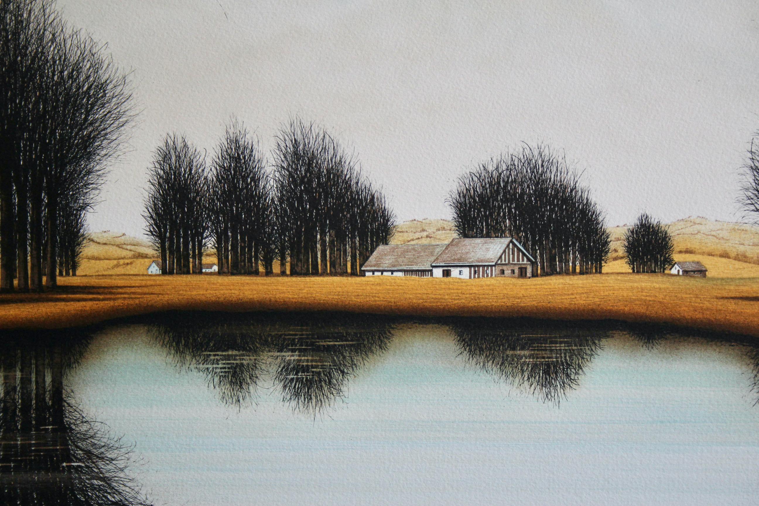 Papier Jacques deperthes lithographie circa 1970 en vente