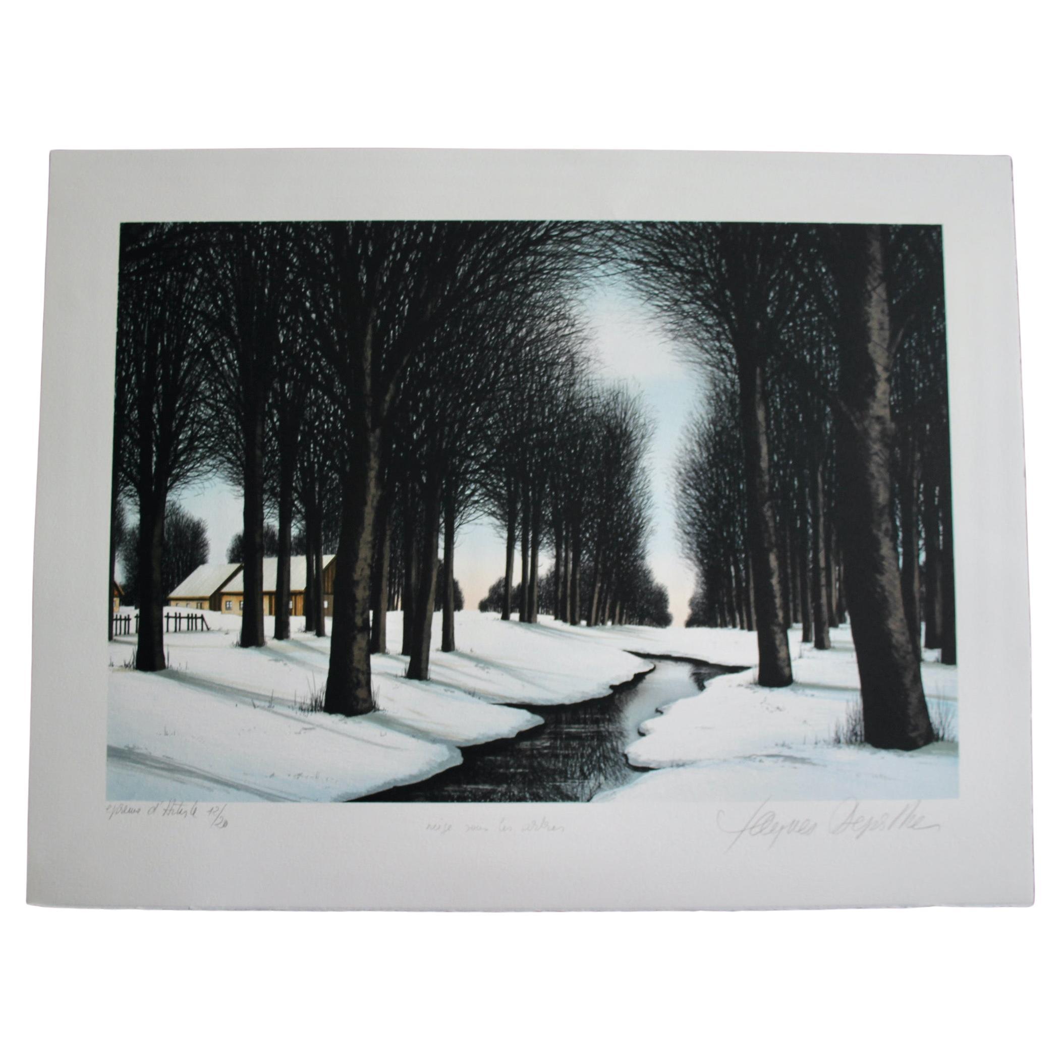 Jacques deperthes lithographie circa 1970