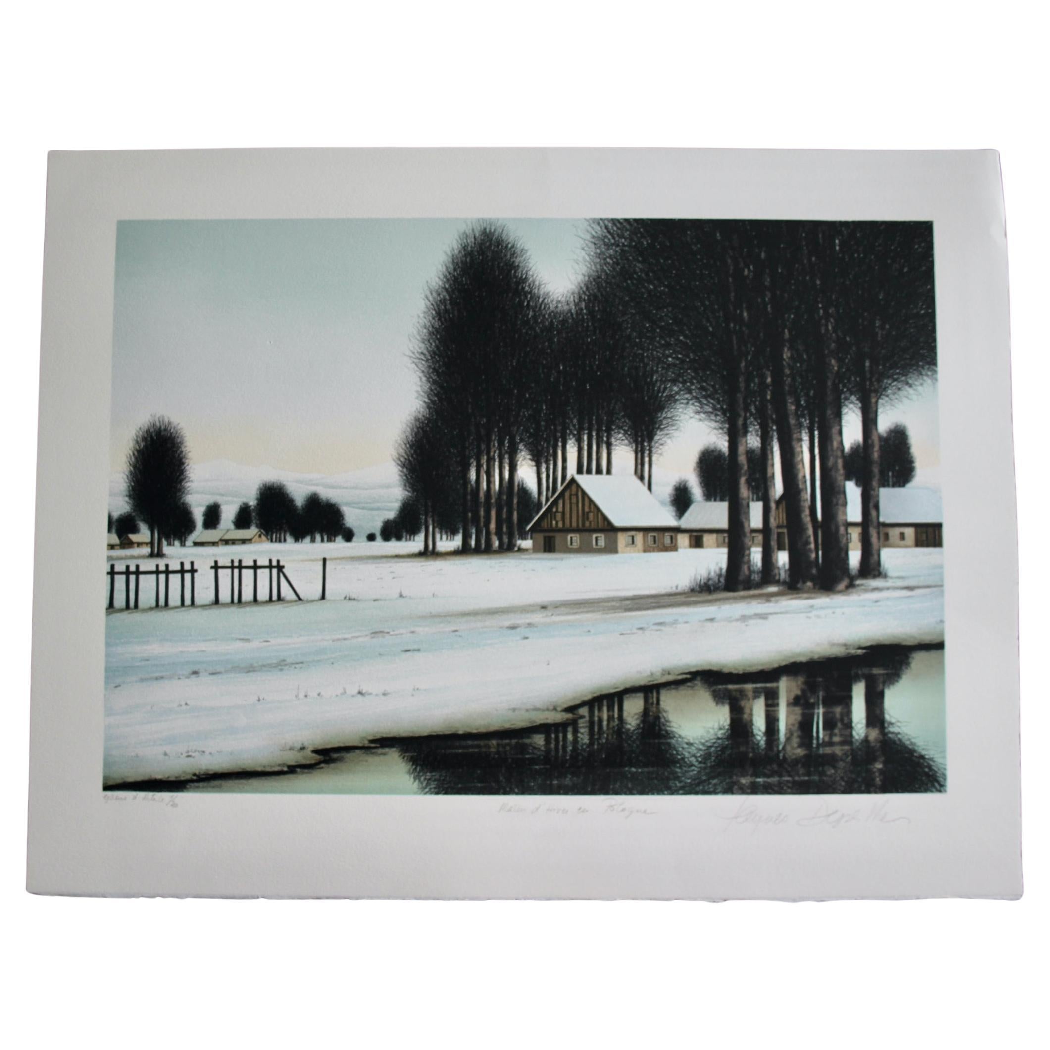 Jacques deperthes lithographie circa 1970 en vente