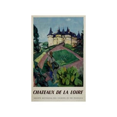 1953 travel poster by Jacques Despierre - Chateaux de la Loire SNCF