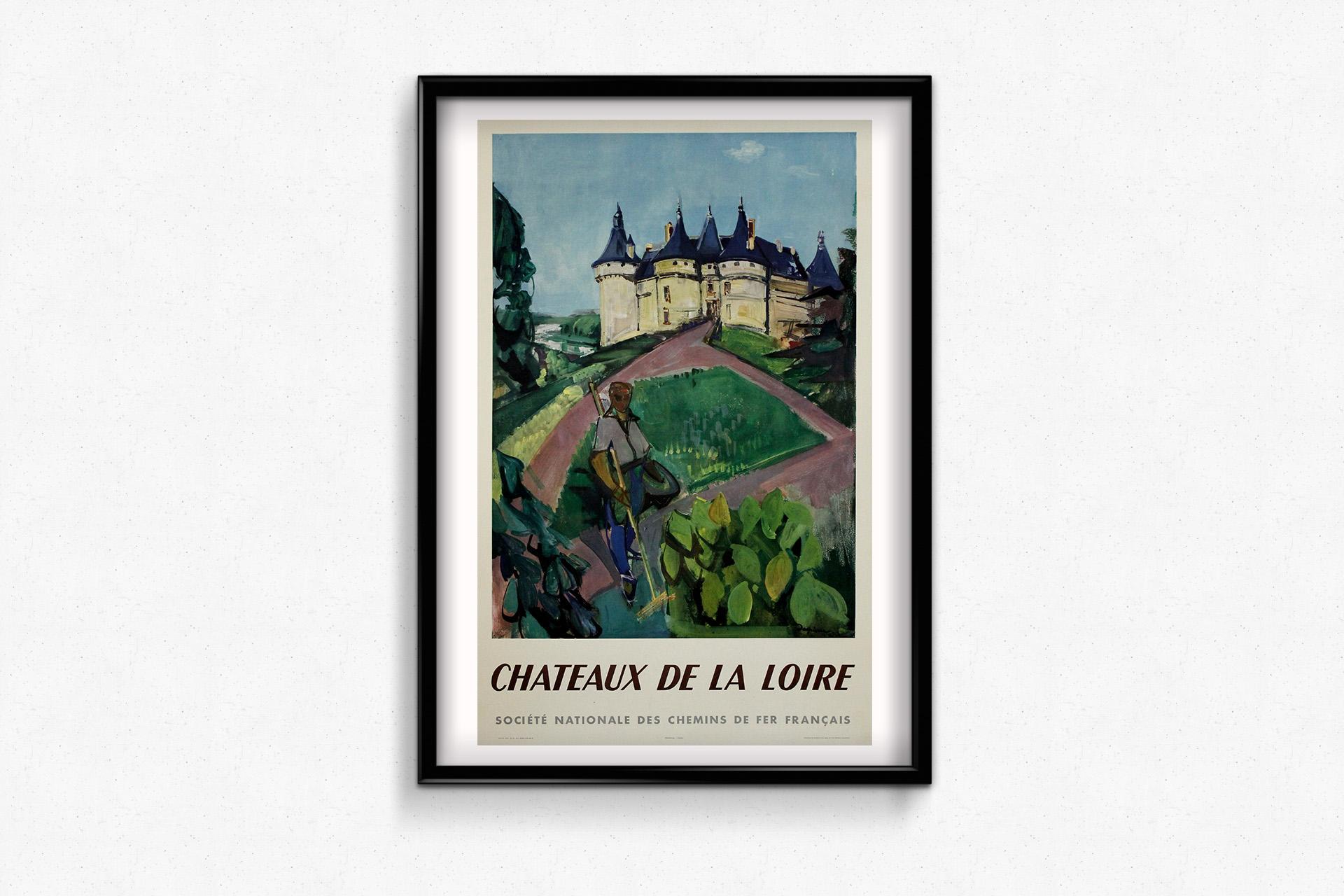 1953 travel poster by Jacques Despierre - Chateaux de la Loire SNCF For Sale 2