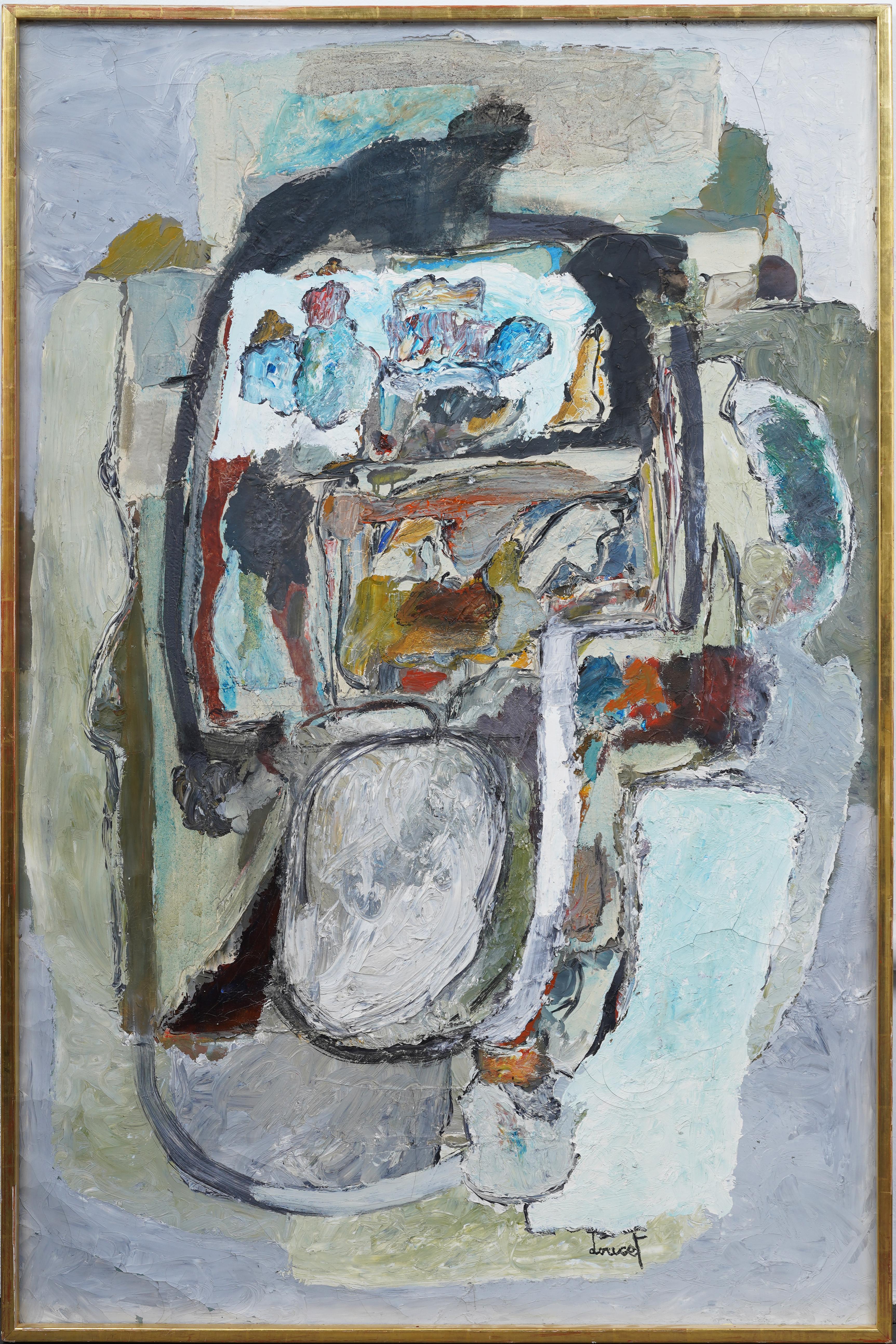 Großes antikes französisches Avantgarde-Ölgemälde des abstrakten Expressionismus, Surreales Ölgemälde – Painting von Jacques Doucet 