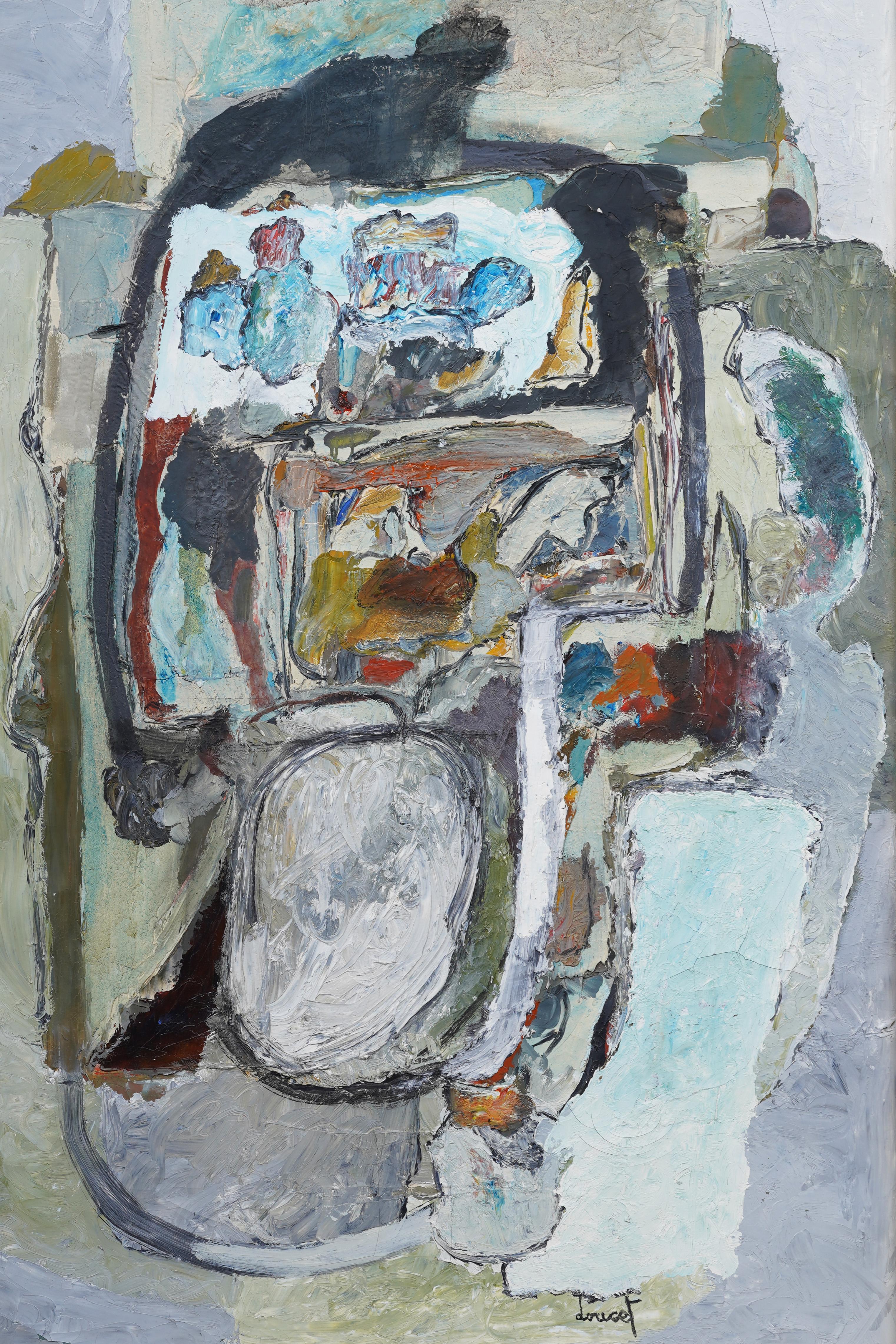 Seltenes und fein gemaltes abstraktes französisches Gemälde der Moderne von Jacques Doucet (1924 - 1994).  Gerahmt.  Öl auf Leinwand.  Unterschrieben. 

Künstler Bio:

Jacques Doucets Werk ist untrennbar mit der Avantgarde des 20. Jahrhunderts und